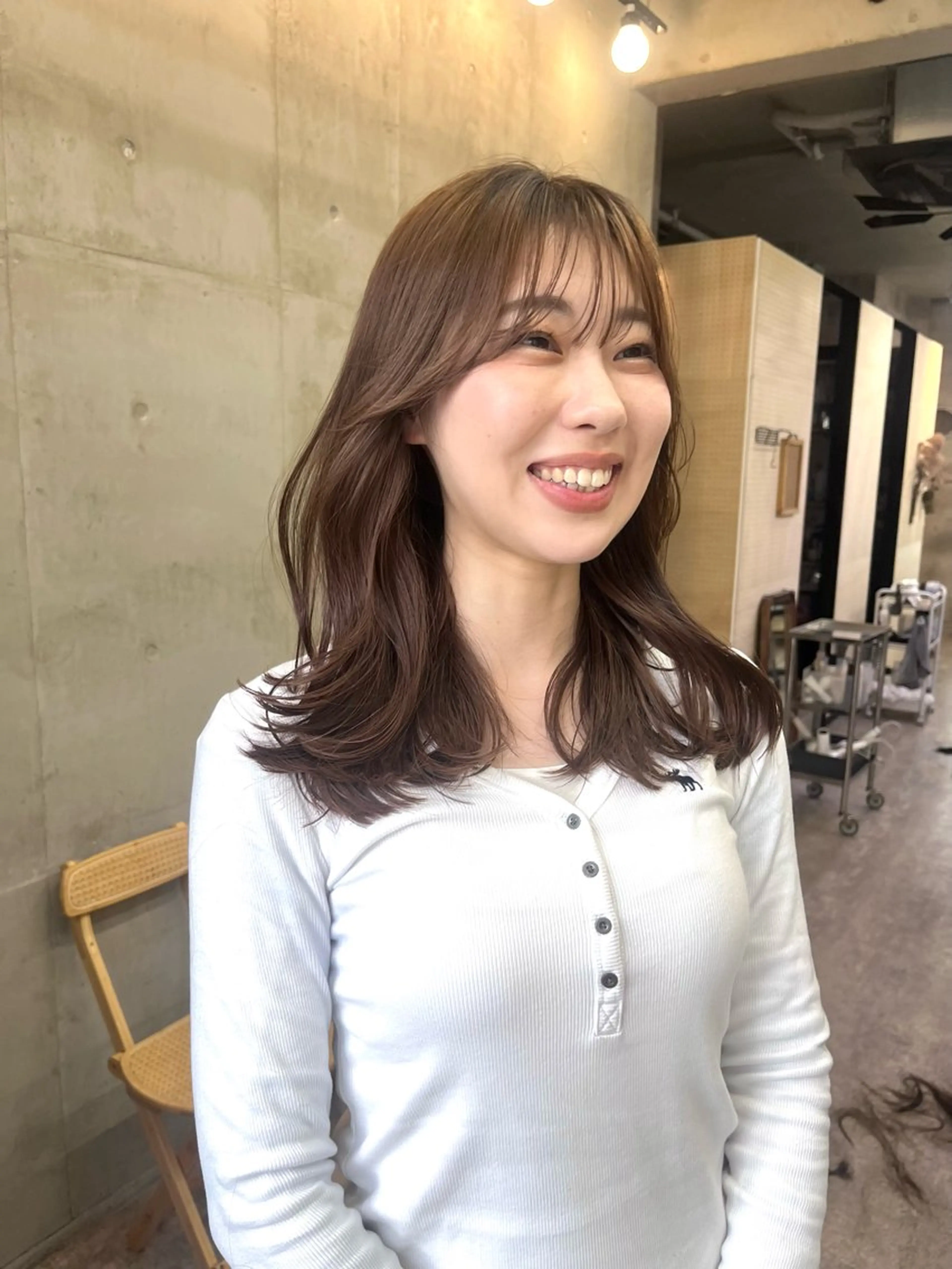 ロング カラー 顔周りカット 韓国風ヘア 似合わせカット カット SALT WATER所属・🫐 𝐌𝐚𝐨 🫐似合わせcutのヘアスタイル