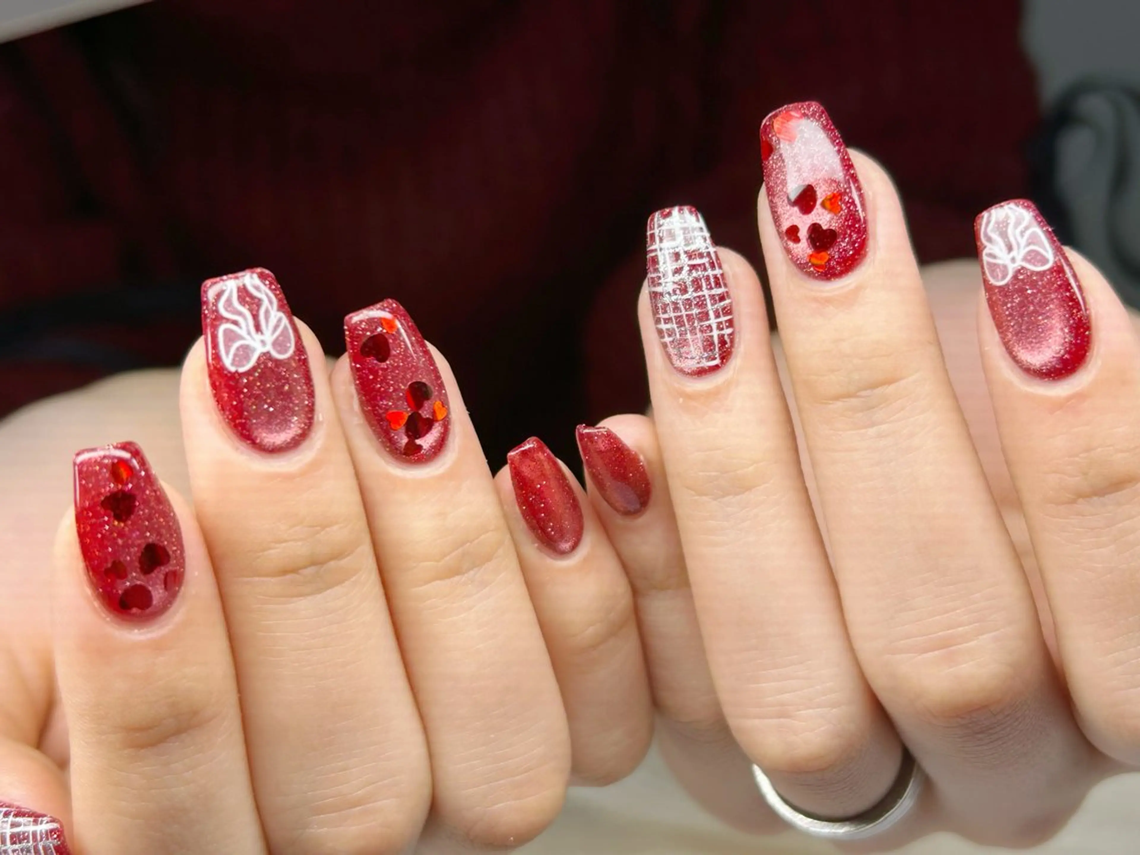 ネイル アートネイル チークネイル 成人式 入学式 長さ出し ハンドネイル Lino Nailのネイルデザイン