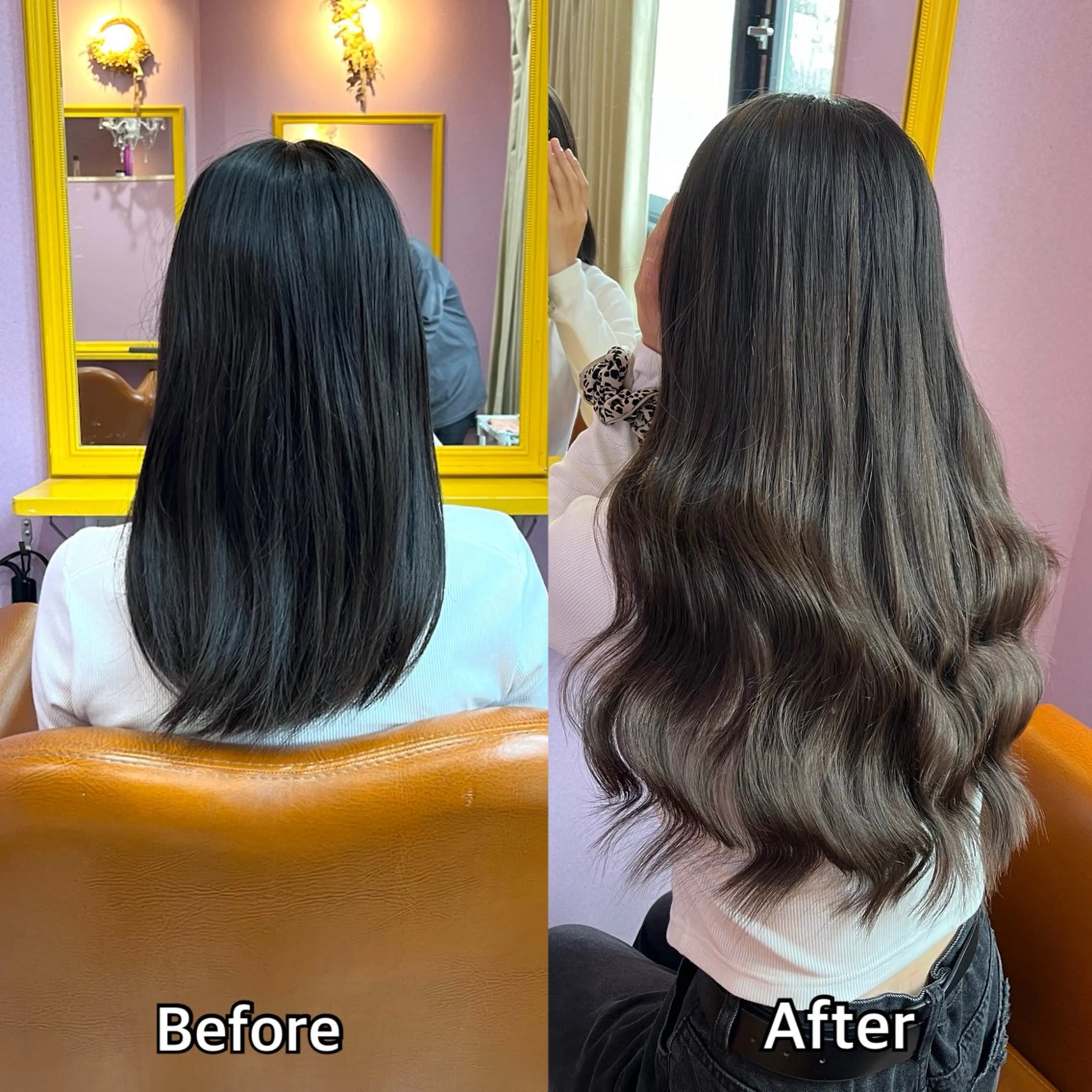 ロング シール＋ちび編み込み エクステ梅田🐨のヘアスタイル