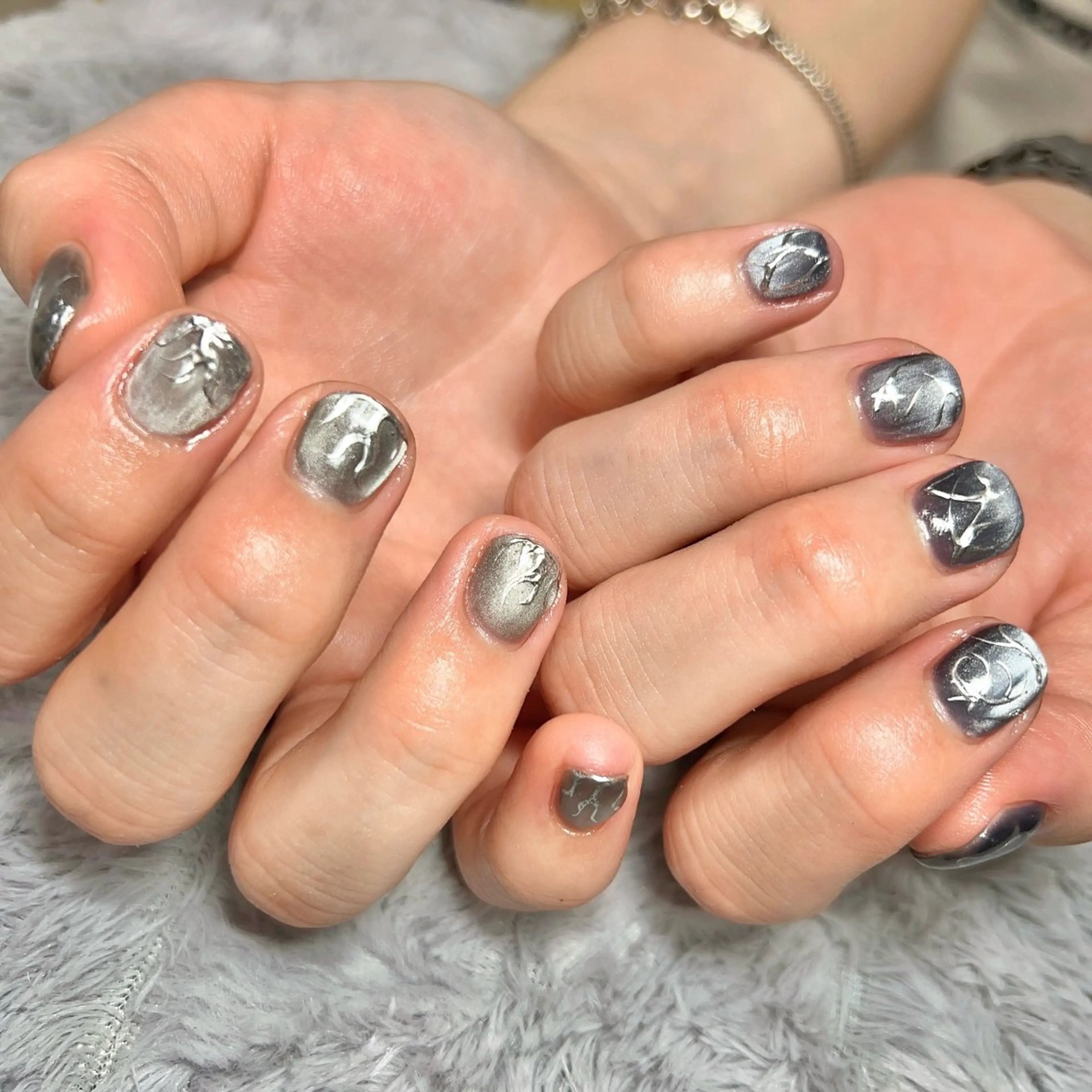 ネイル マグネットネイル メンズネイル Total Beauty Salon CURE 津田沼店所属・イエティ .のネイルデザイン