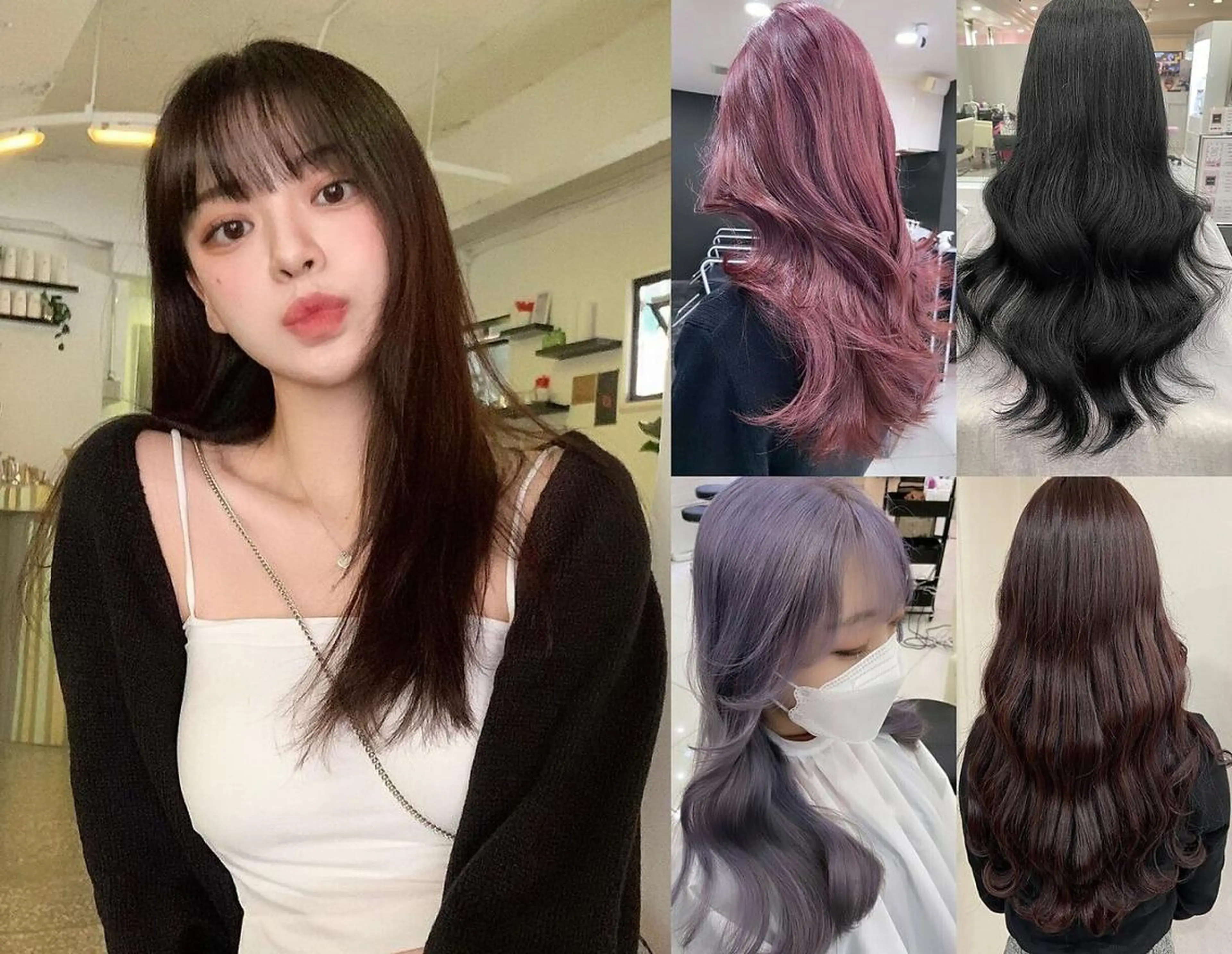 セミロング ✨️韓国風カラー✨️ 最高級エクステ✨️のヘアスタイル