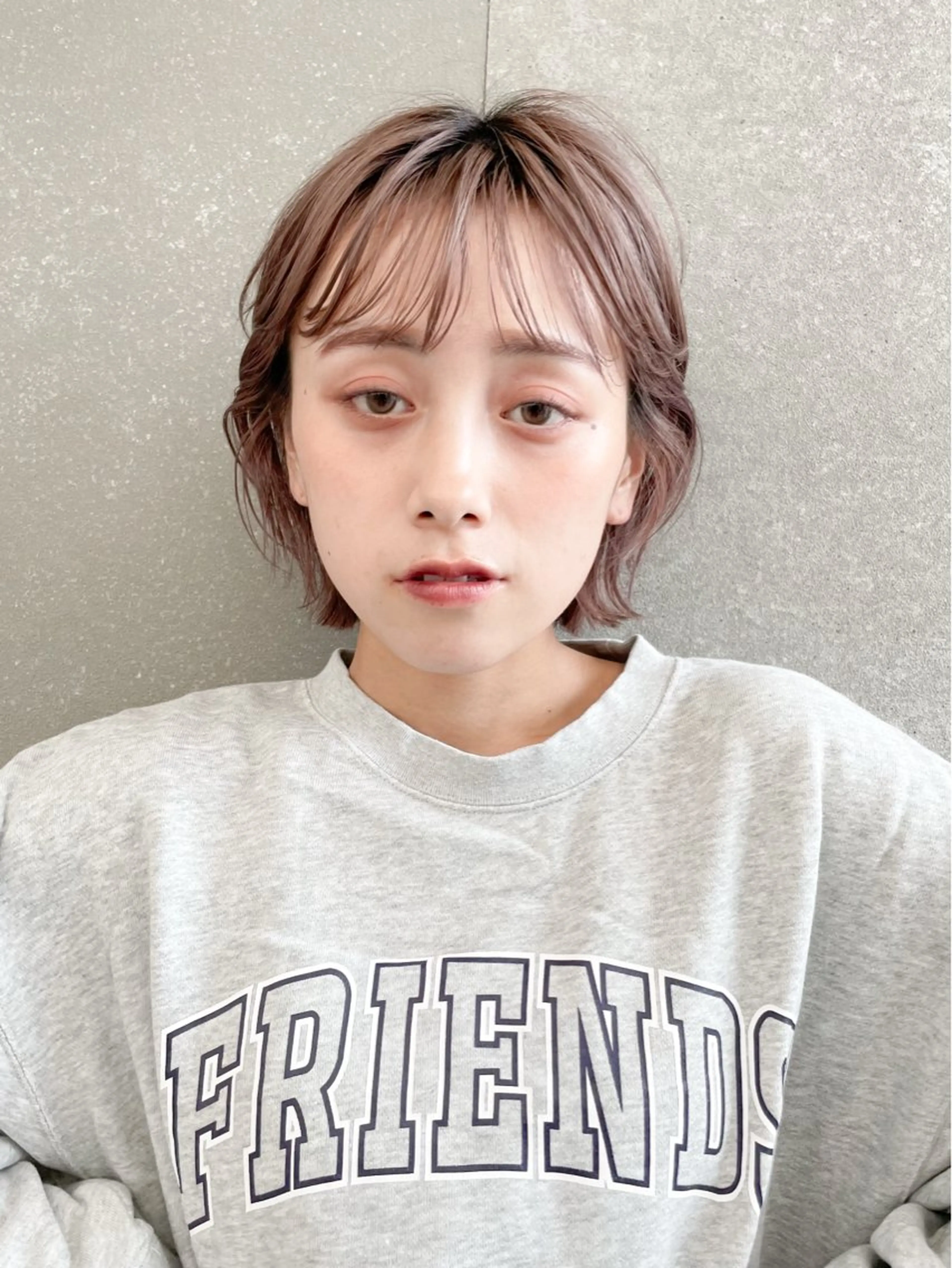 ミディアム カット ヘアカラー トリートメント 💖ボブ/髪質改善 顔周りレイヤー/ユイのヘアスタイル