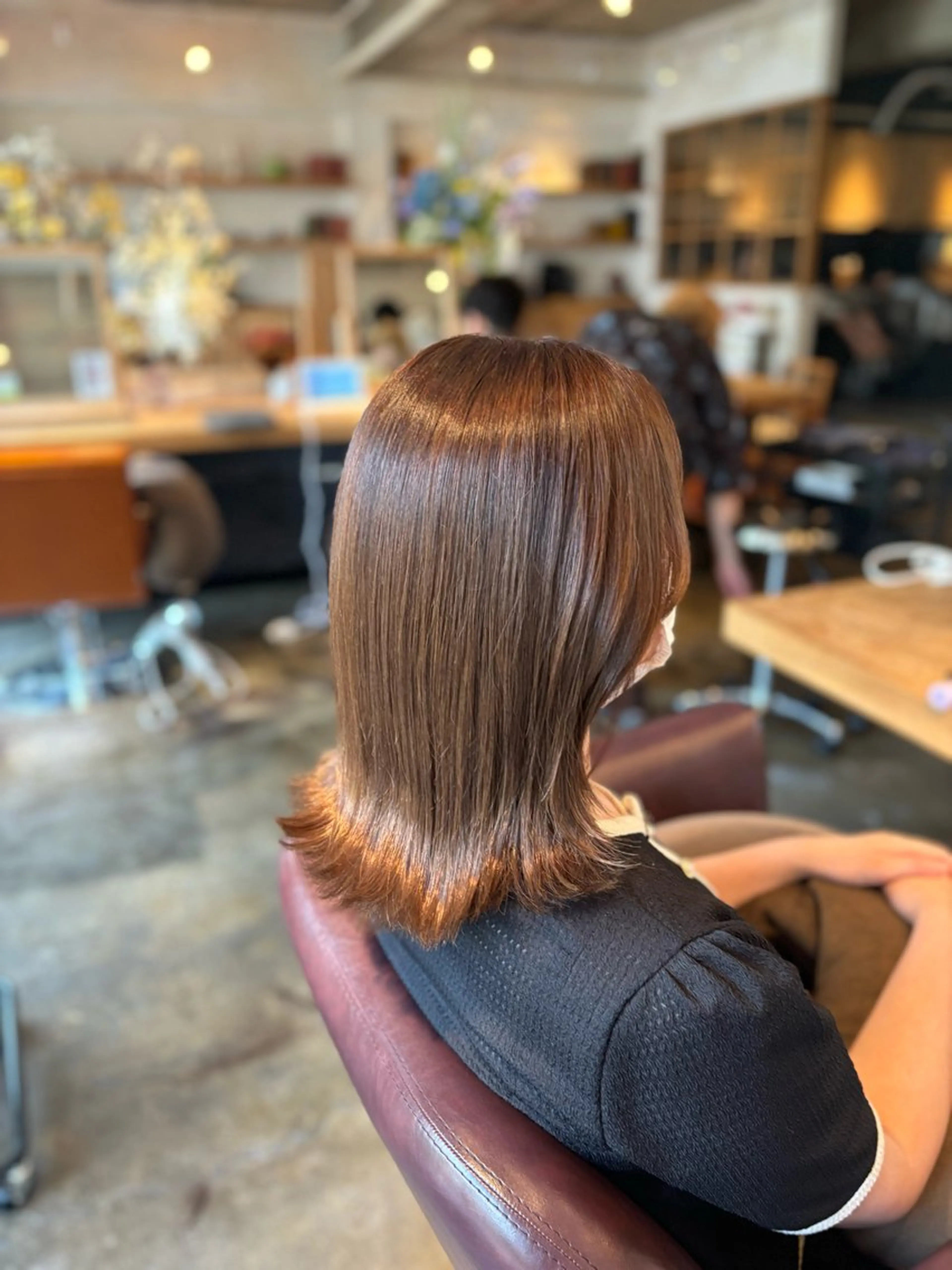 セミロング カラー 髪質改善カラー ブラウン🤎YUMEのヘアスタイル