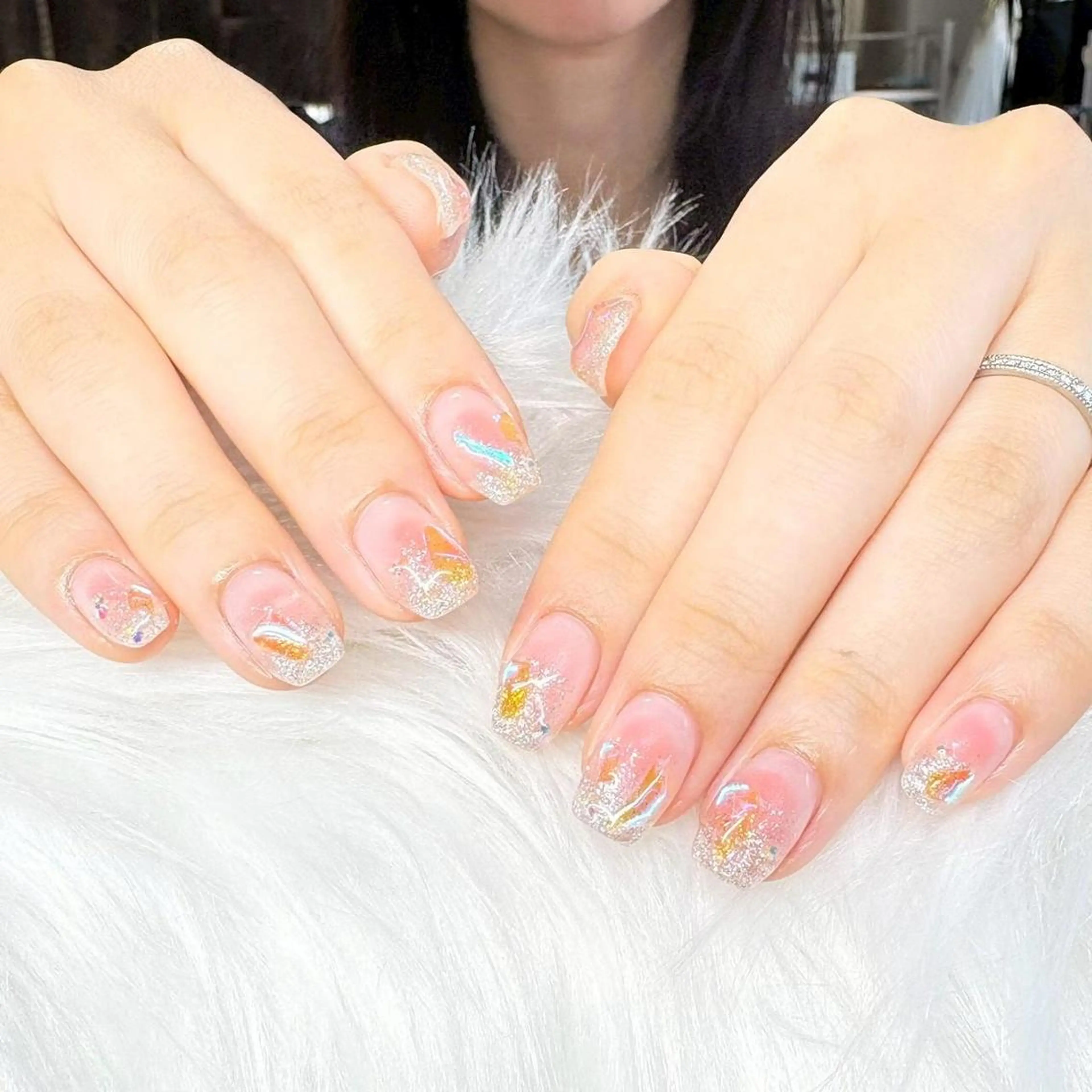 ネイル ボルドー チークネイル クリアネイル 成人式 フラッシュネイル ハンドネイル ~be 高槻のネイルデザイン