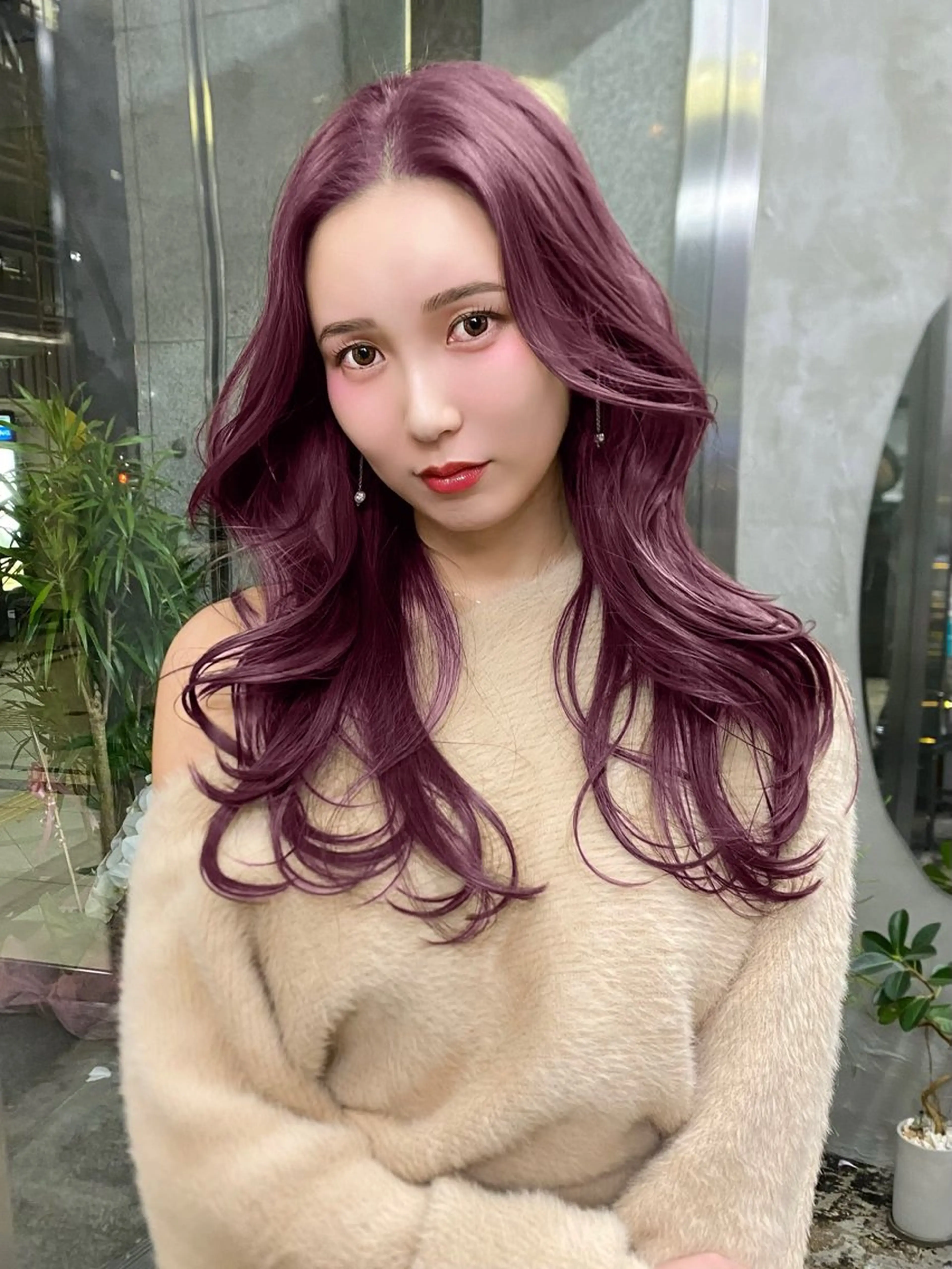 ロング カラー カット ヘアカラー ハイライト、レイヤー カット/西梅田/中西のヘアスタイル