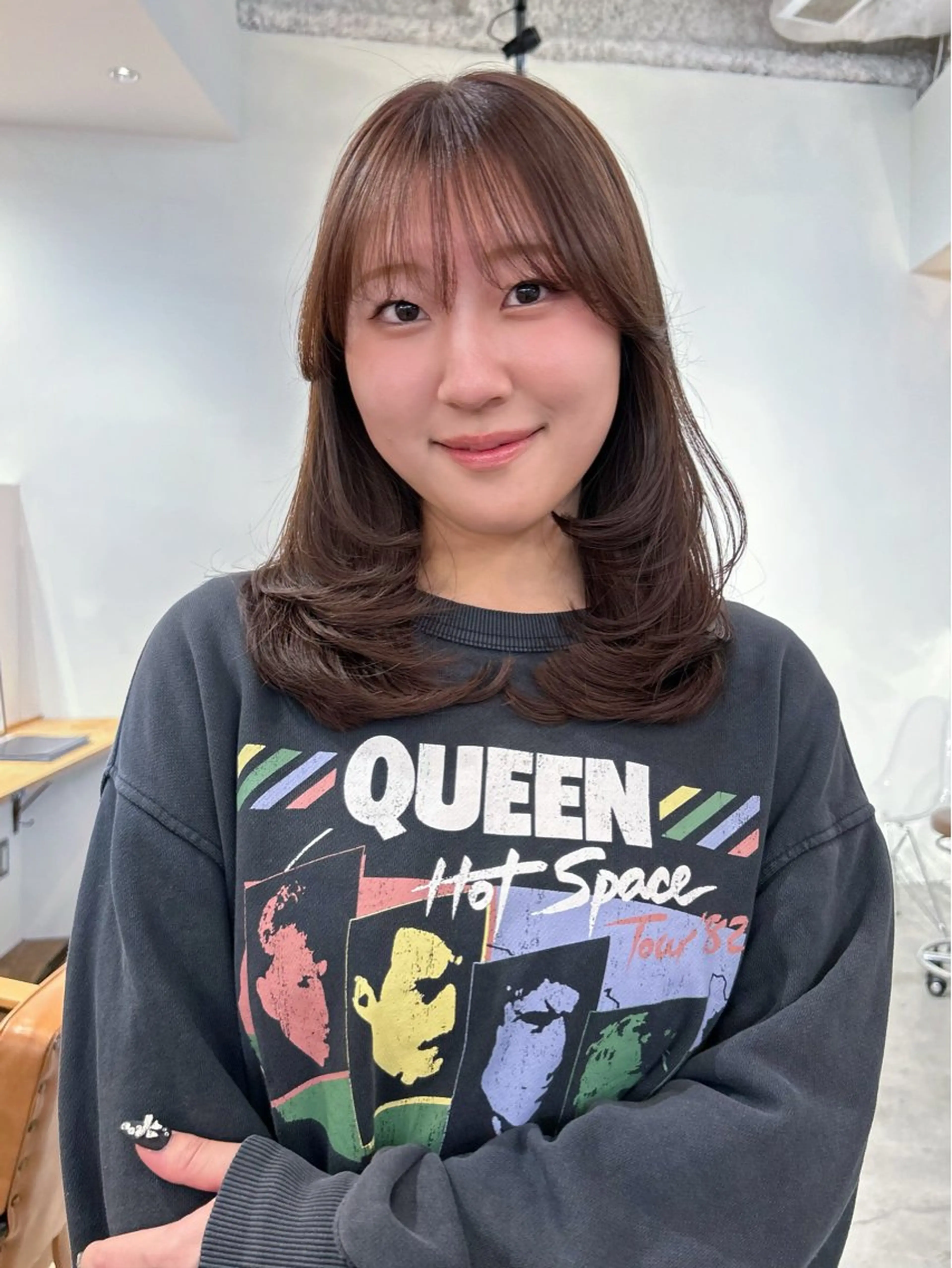 ミディアム ミディアムレイヤー レイヤーカット カット ボブ/レイヤー 大阪梅田/きょうかのヘアスタイル