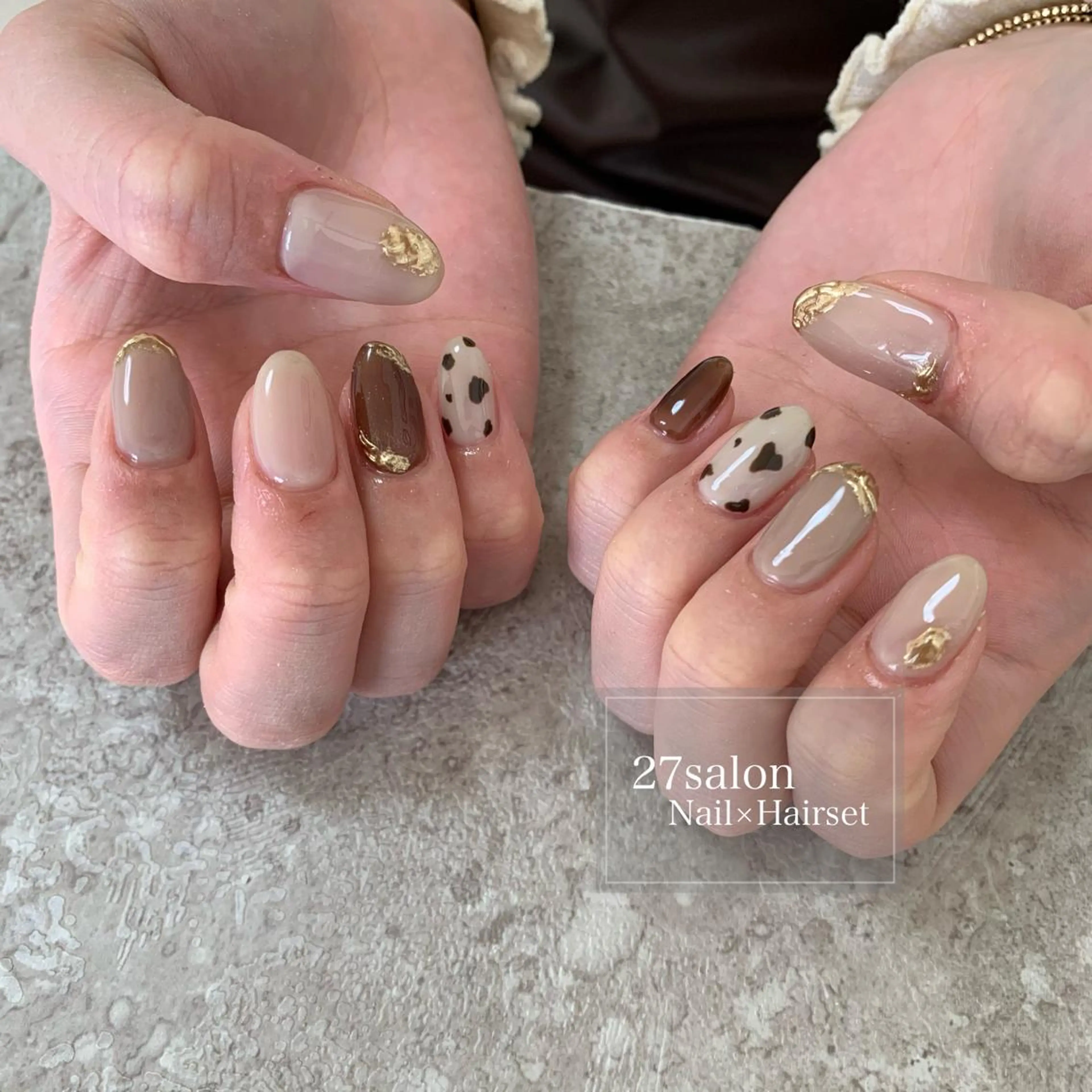 ネイル ブラウン 27salon yuinaのネイルデザイン