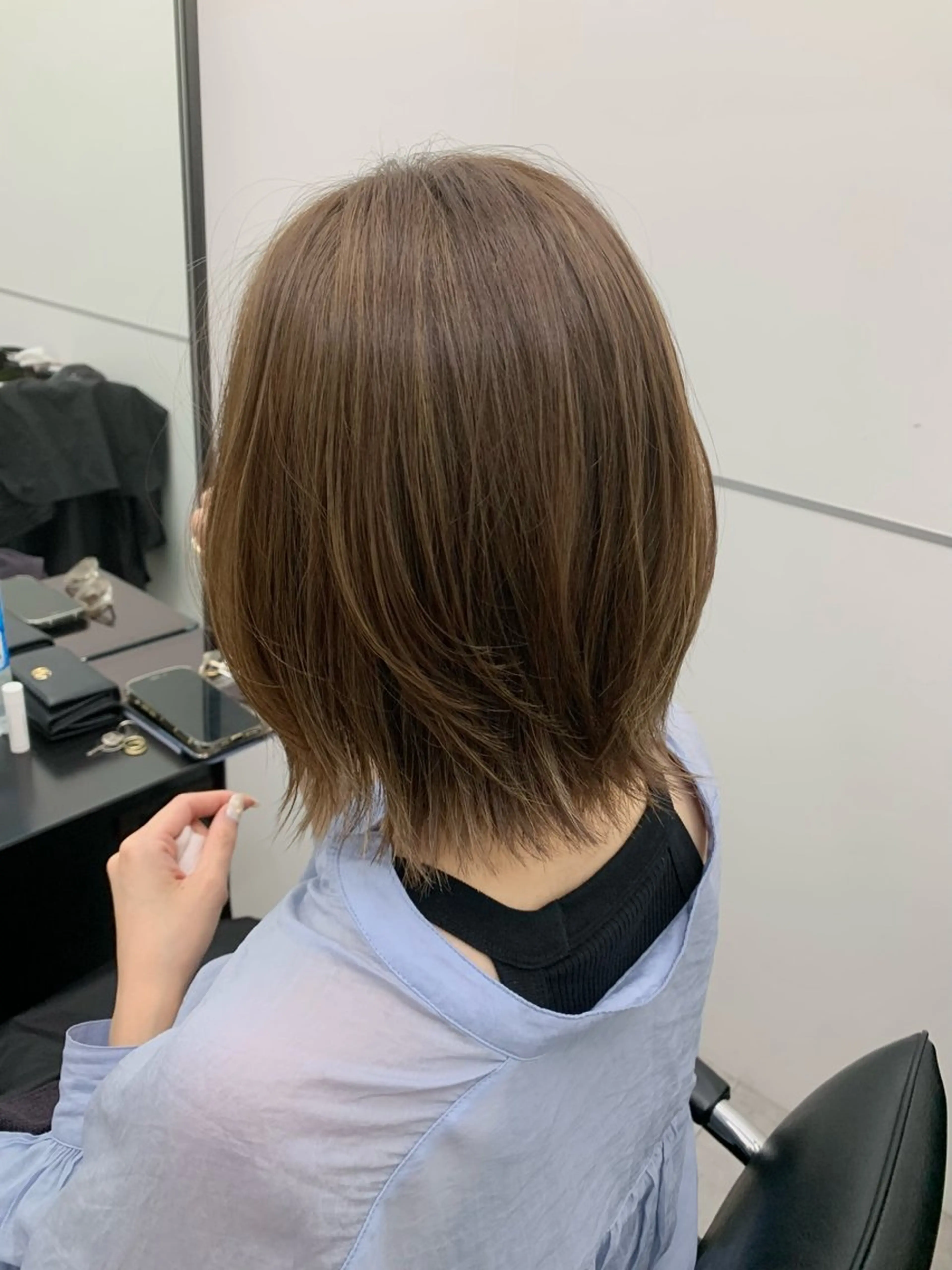 ショート カラー ボブレイヤー アッシュ アッシュグレー アッシュグレージュ グレージュ カット ヘアカラー トリートメント 本格ヘッドスパ🌿 ×ヘア　佐藤のヘアスタイル