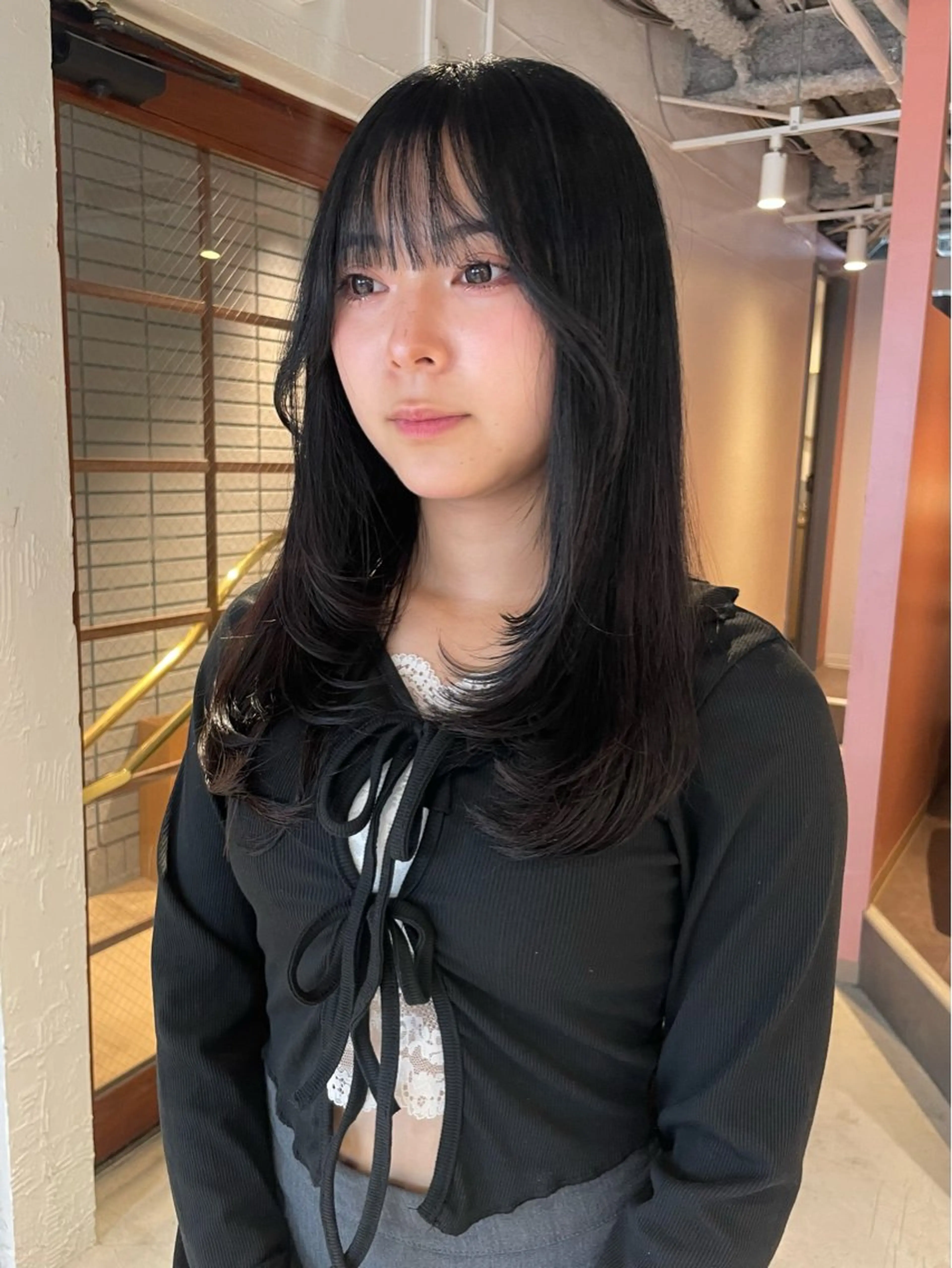 ミディアム カラー レイヤーカット レイヤー×初 パーマ|hinakoのヘアスタイル