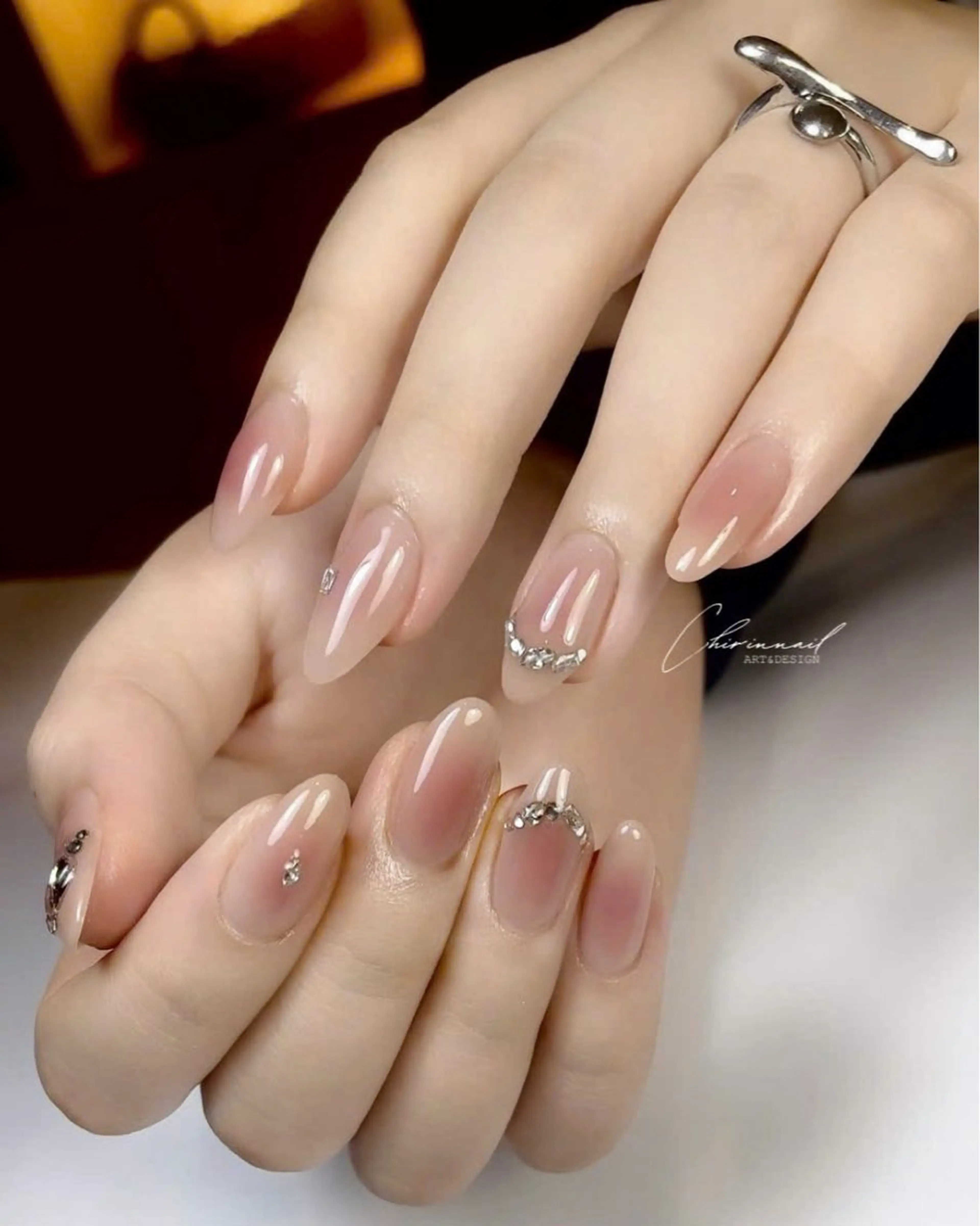 ネイル 韓国ネイル ピンク シンプルネイル ちりんネイル所属・chirin nailのネイルデザイン