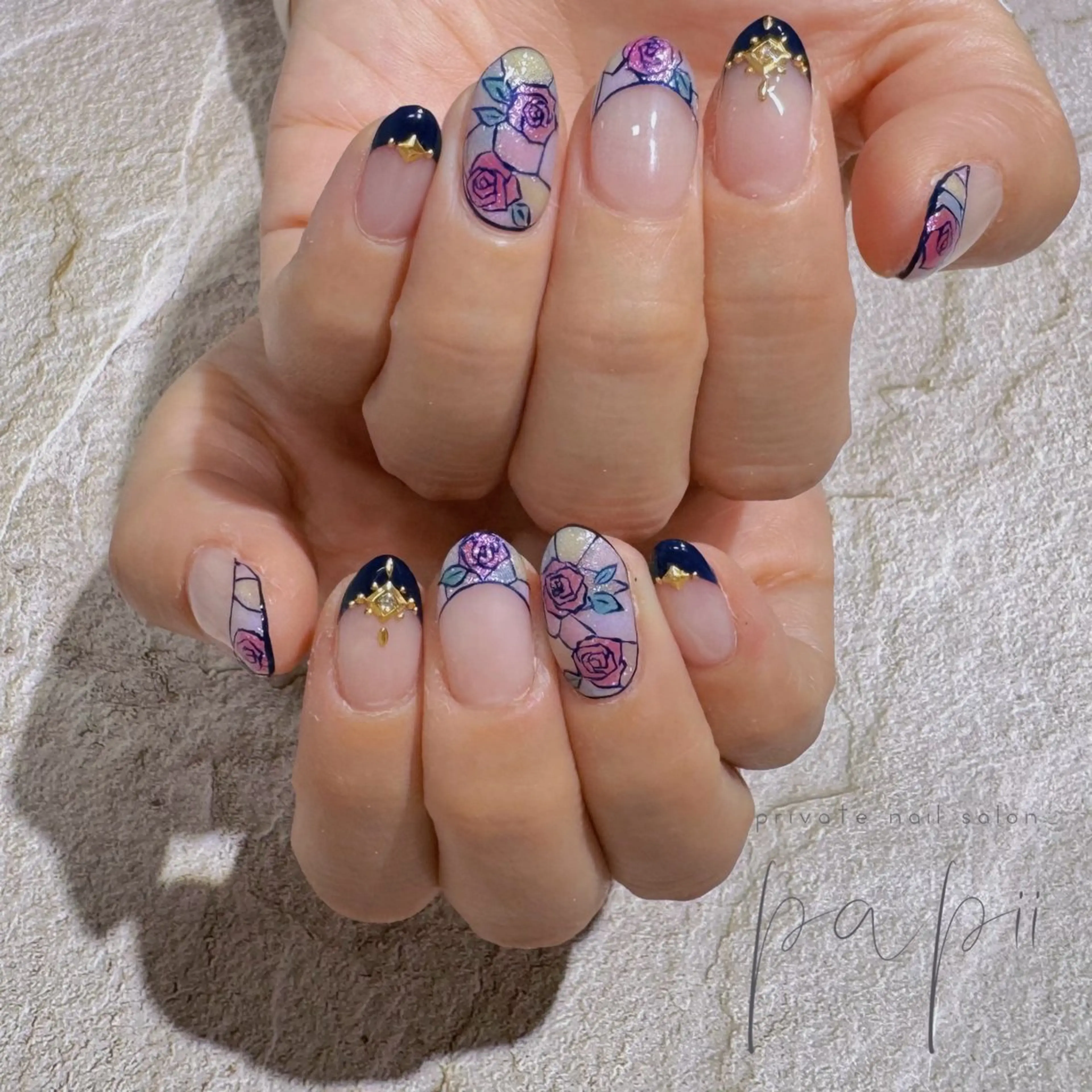 ネイル アートネイル フレンチネイル ハンドネイル private nail salon papii所属・papii☆ kurodaのネイルデザイン