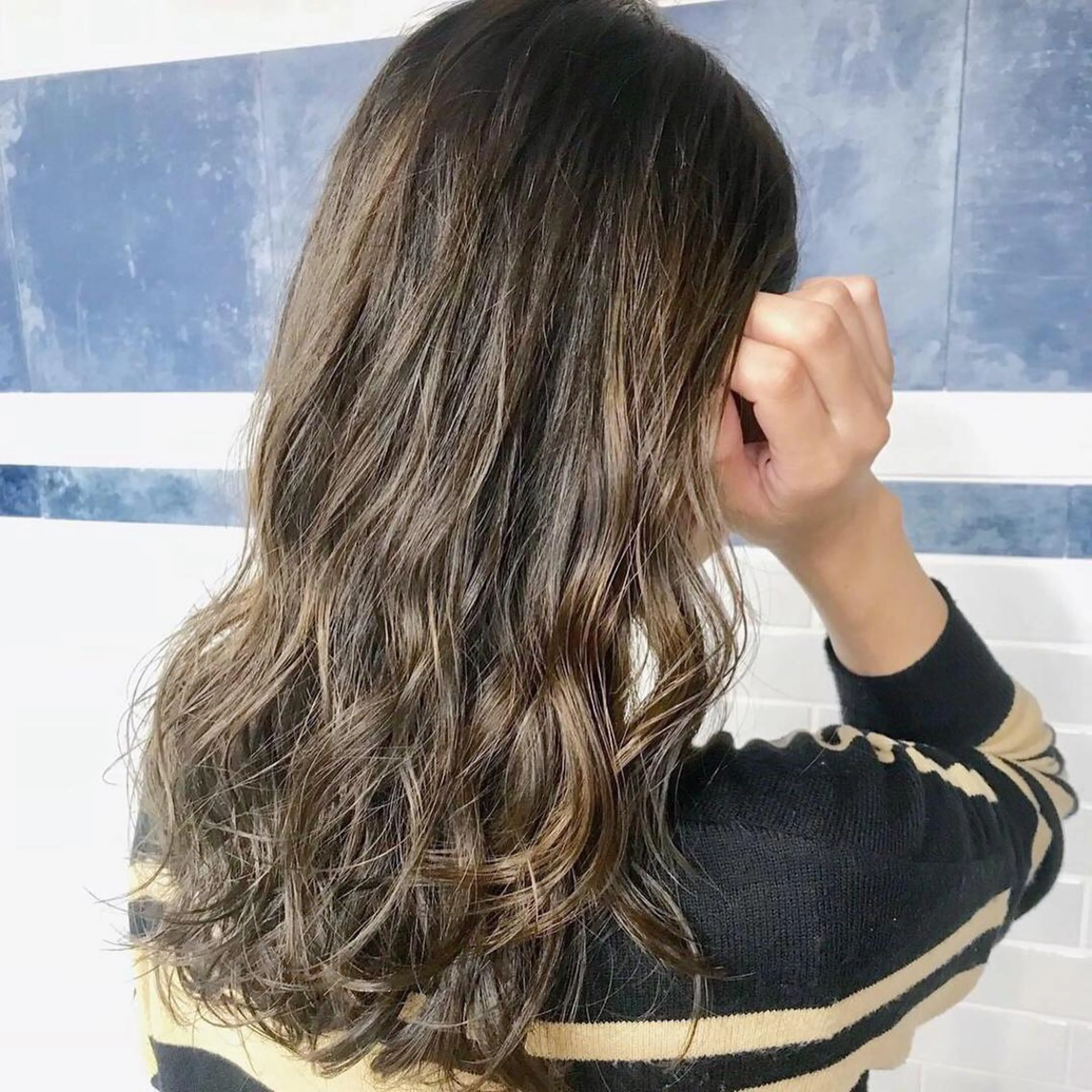 ロング カラー アディクシーカラー ベージュカラー オリーブベージュ カット ヘアカラー トリートメント ❤️Ruminate 日暮里店❤️のヘアスタイル