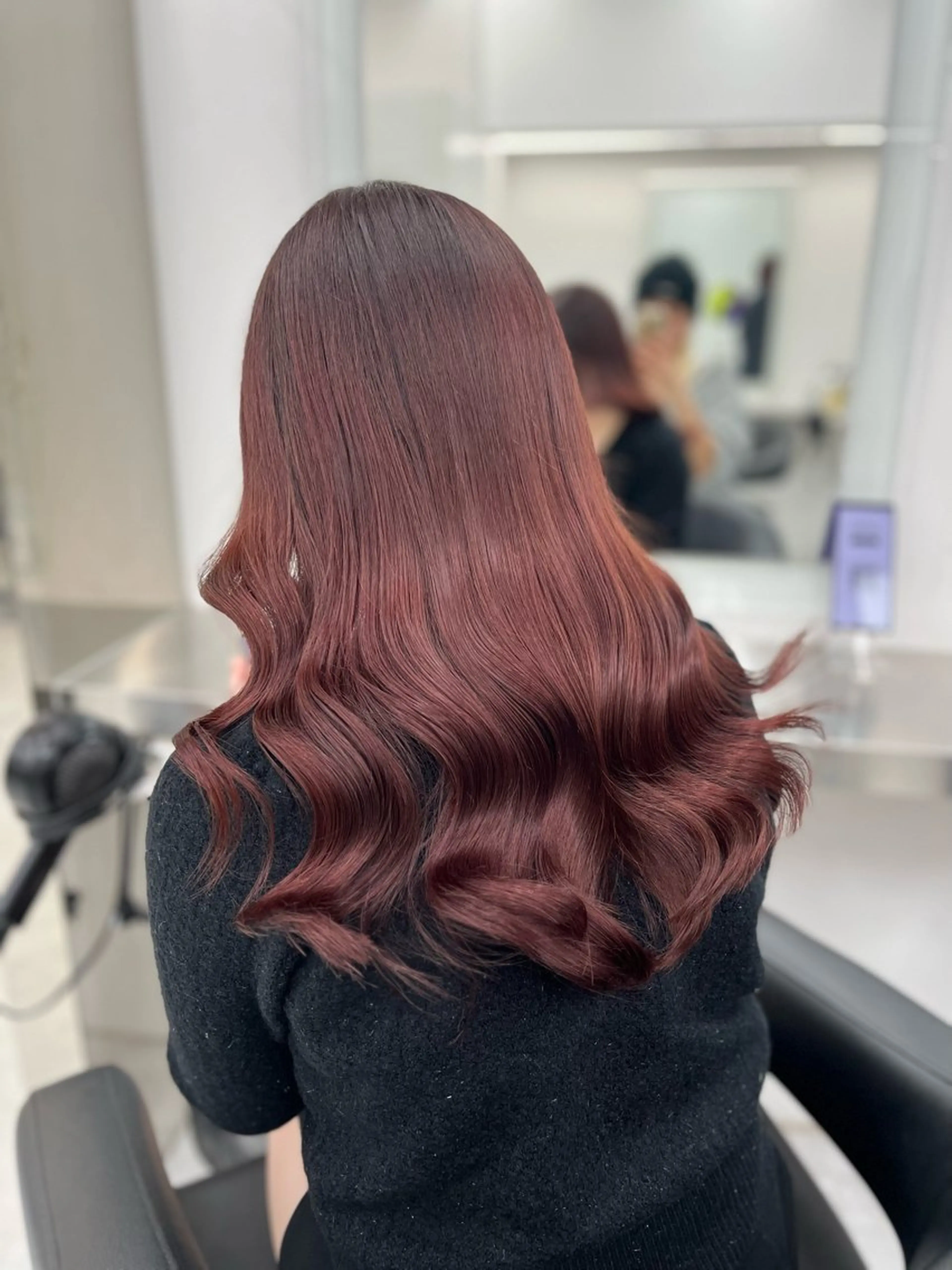 ロング ヘアカラー トリートメント ヘッドスパ ヘアセット 💗韓国暖色ヘア NO.1💗🪽のヘアスタイル