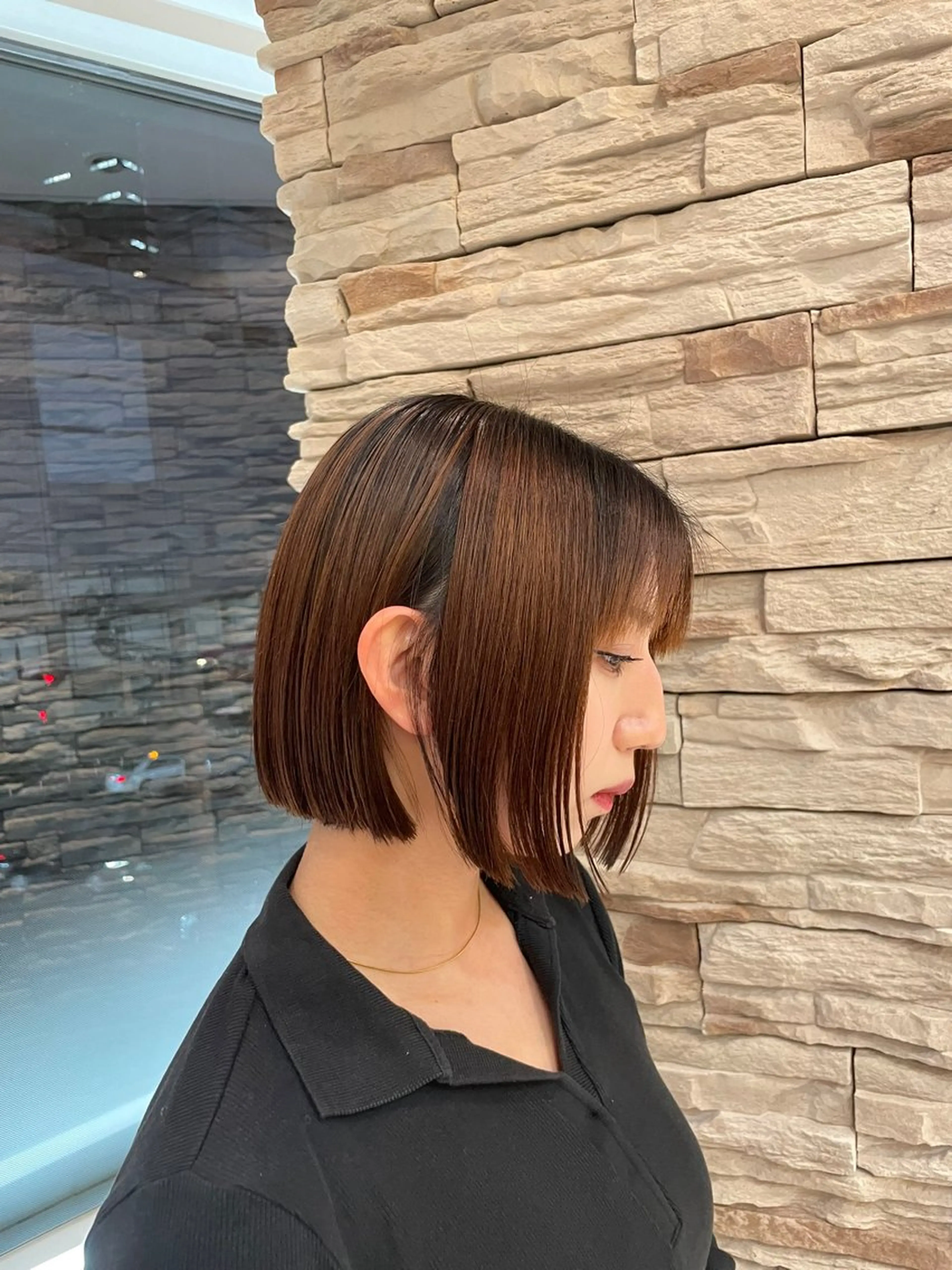 ショート 切りっぱなしボブ ボブ レナークアリア 梅津美憂のヘアスタイル