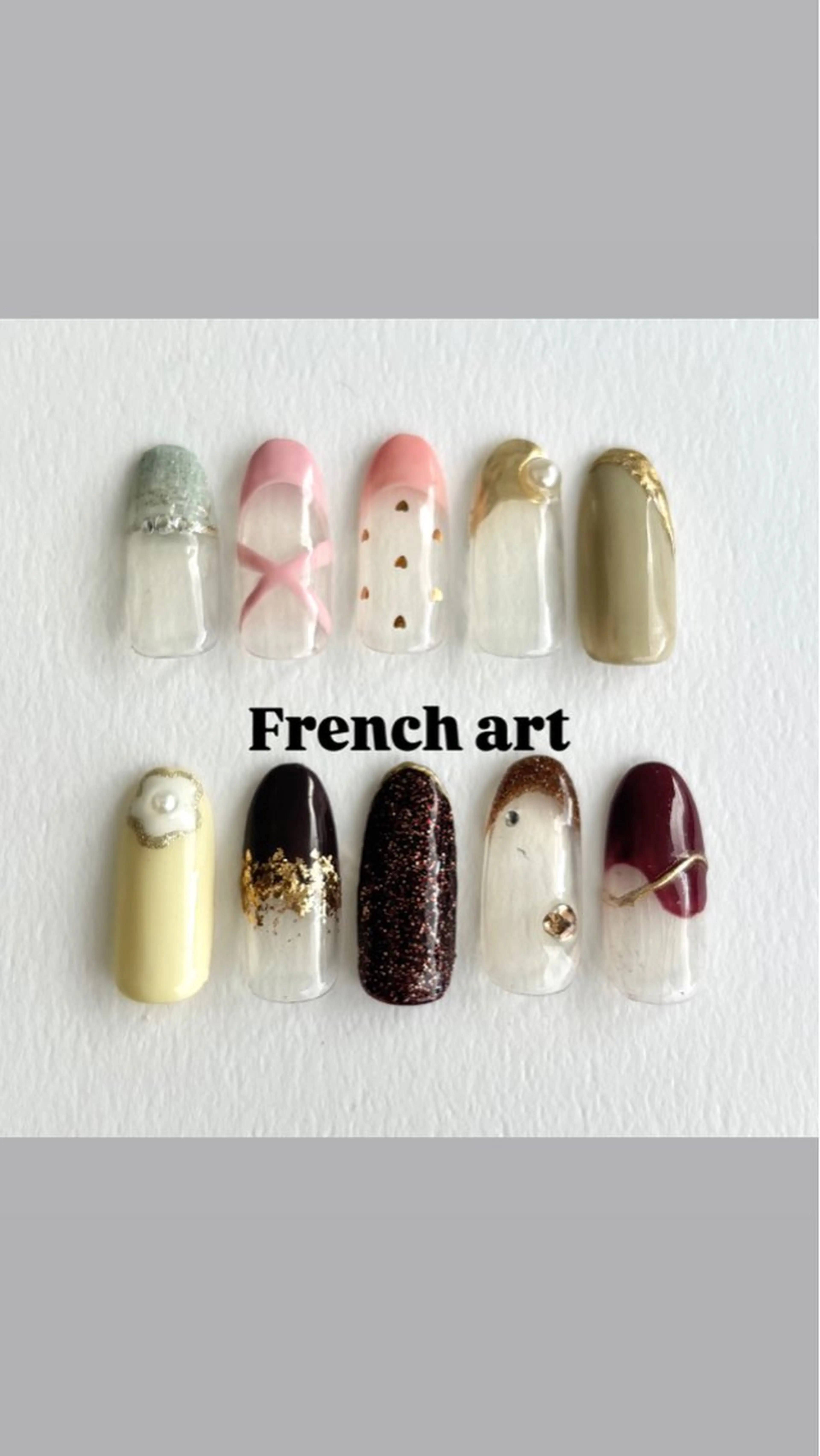 【オフなし】フレンチ+写真アート2本付 0円の写真