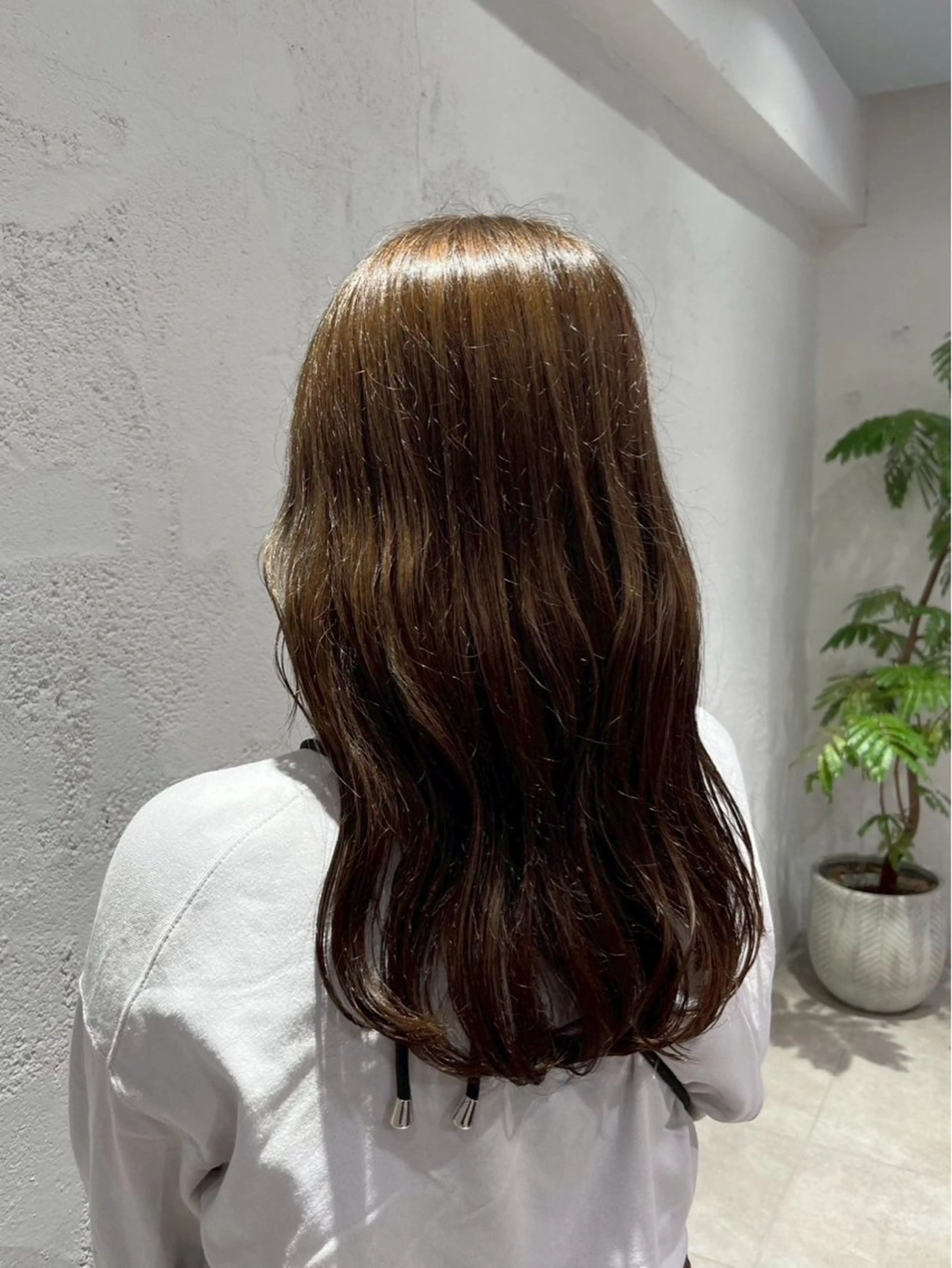 ロング カット 艶カラー/ ストレート/くるみのヘアスタイル