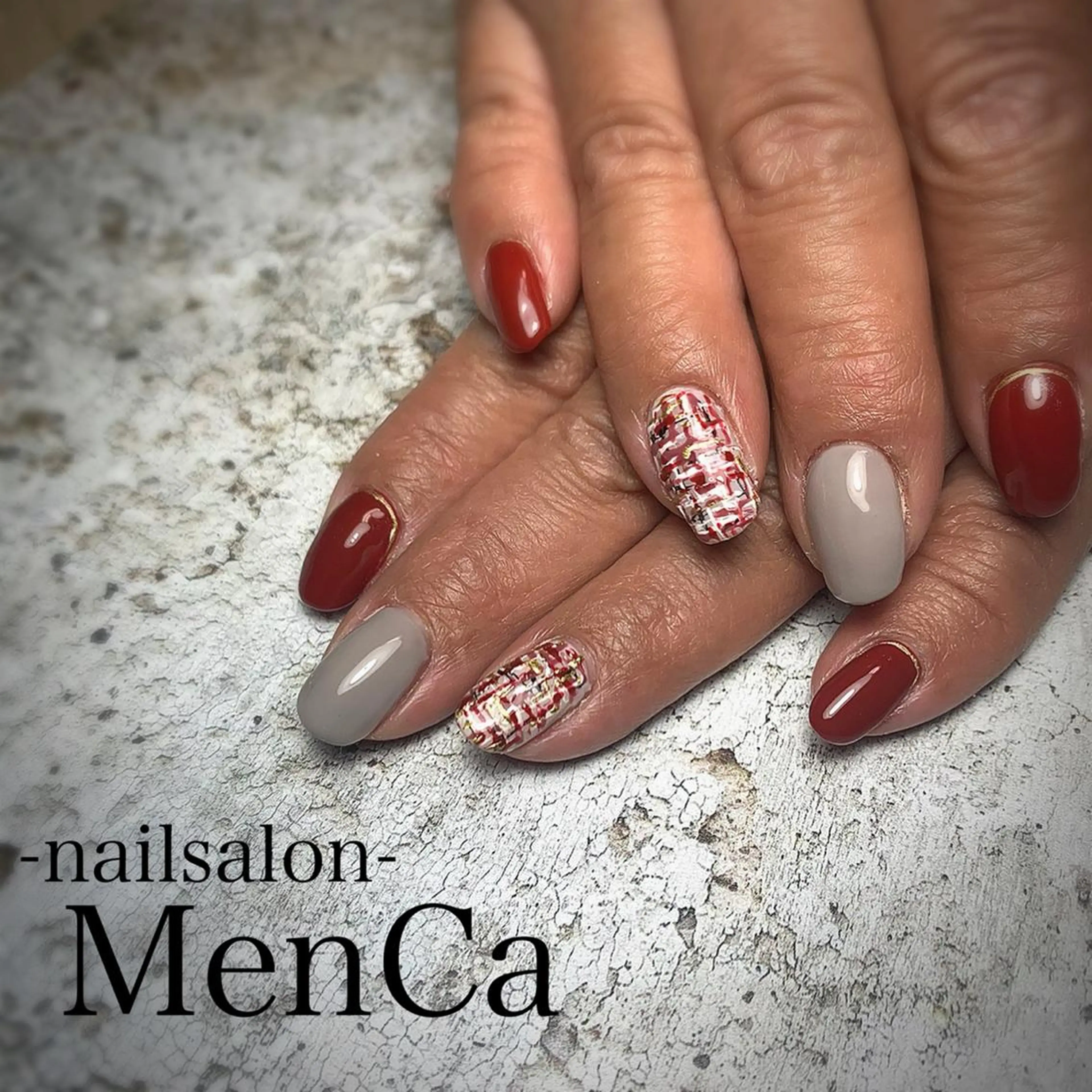 ネイル ツイードネイル ハンドネイル 江崎 景子のネイルデザイン