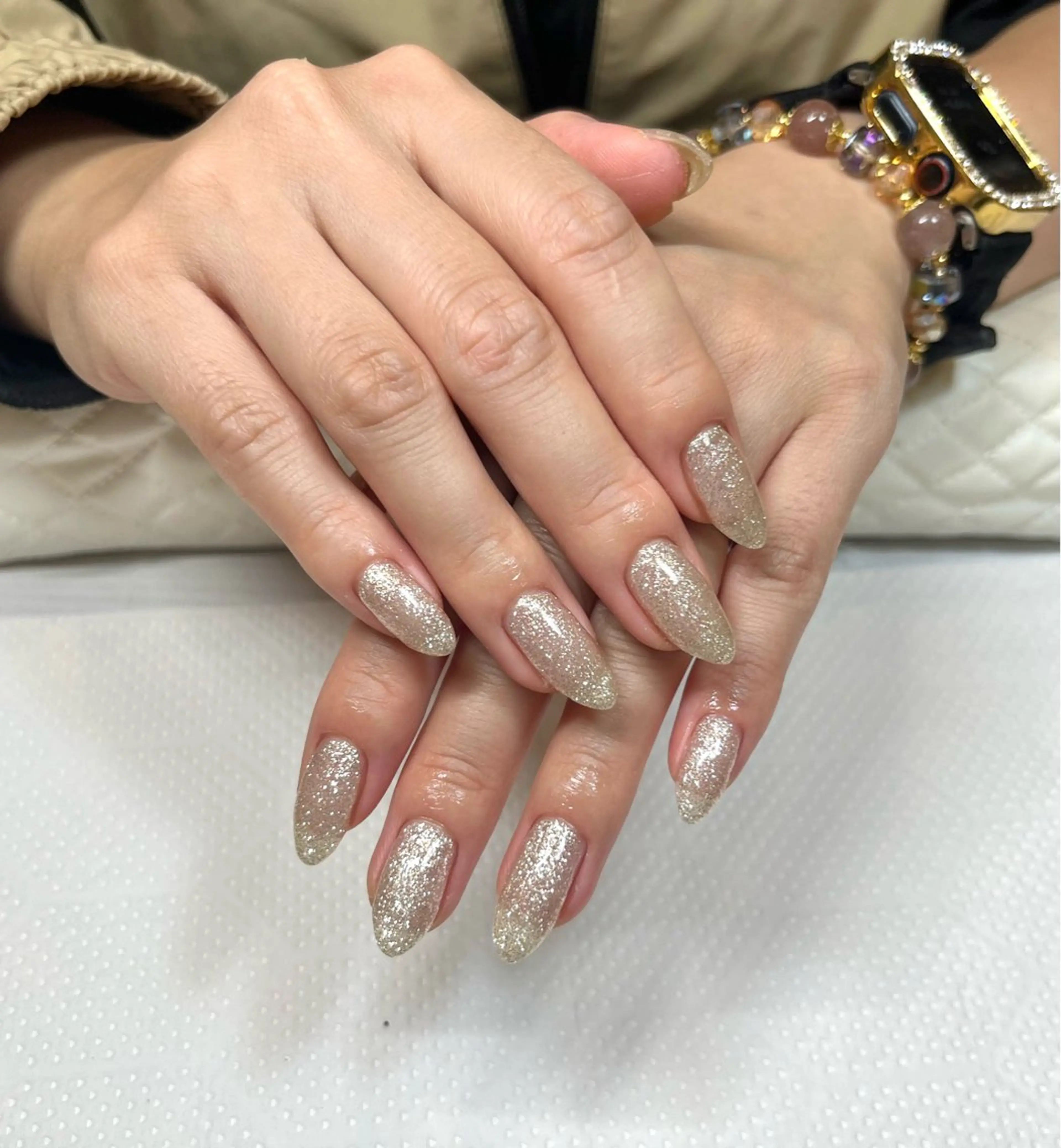 ネイル キラキラネイル ラメ(グリッター) ワンカラーネイル Toiro袖ヶ浦店所属・ねね 🍒のネイルデザイン