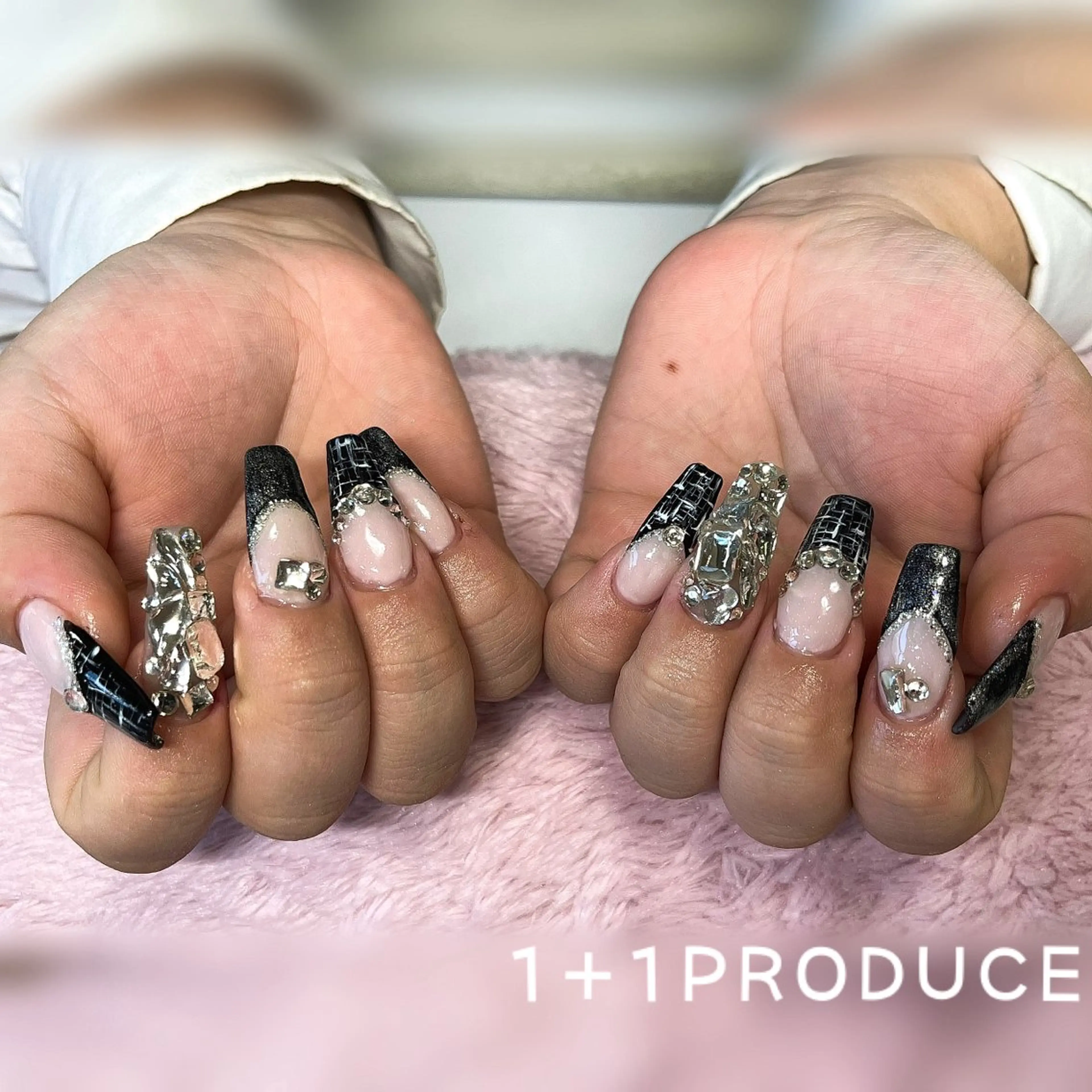 ネイル アートネイル 長さ出し ジェルネイル スカルプネイル ハンドネイル 1+1 PRODUCEのネイルデザイン