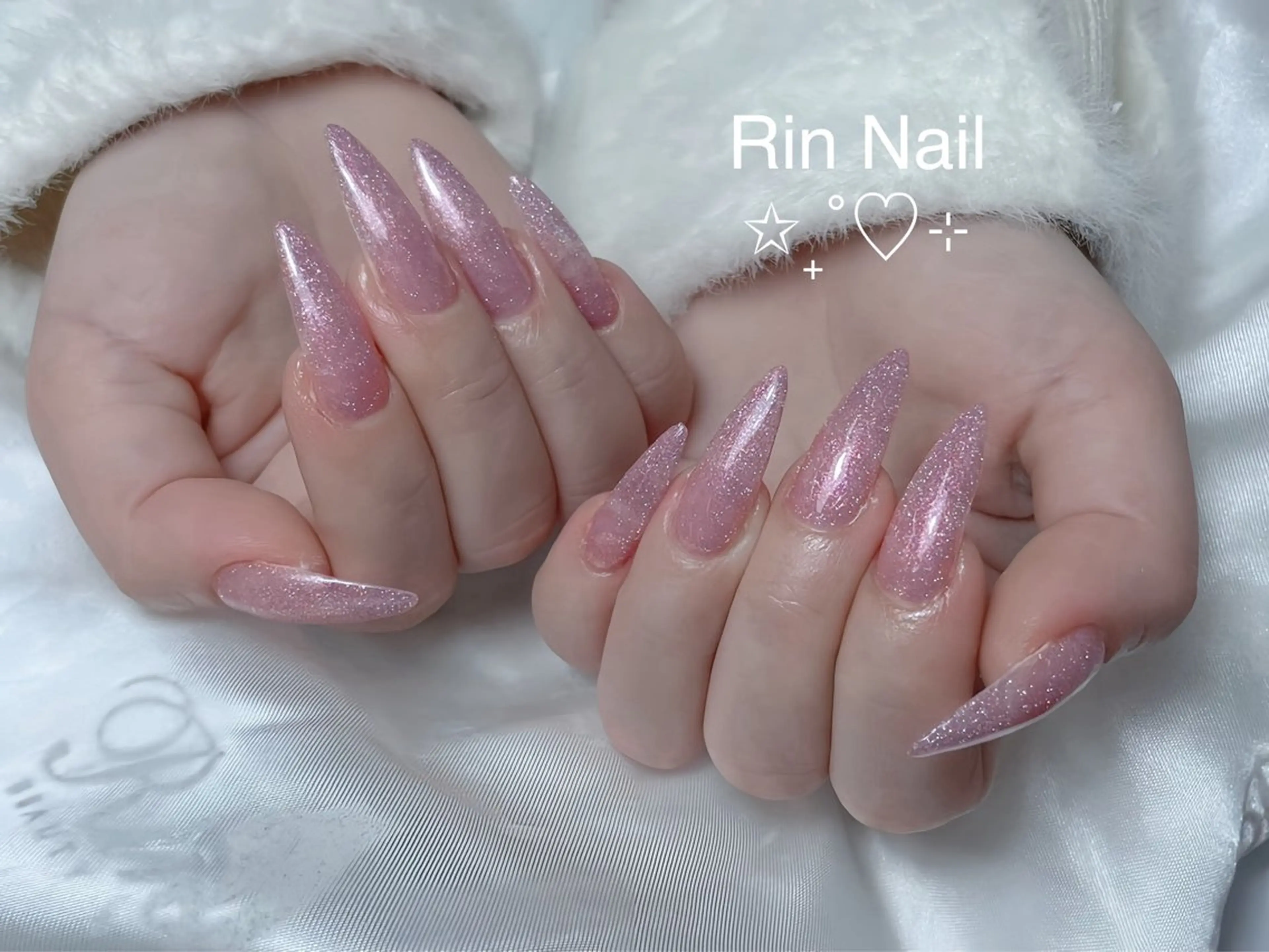 ネイル アートネイル チークネイル ジェルネイル ロングネイル マグネットネイル ハンドネイル Rin Nail 新大久保店のネイルデザイン