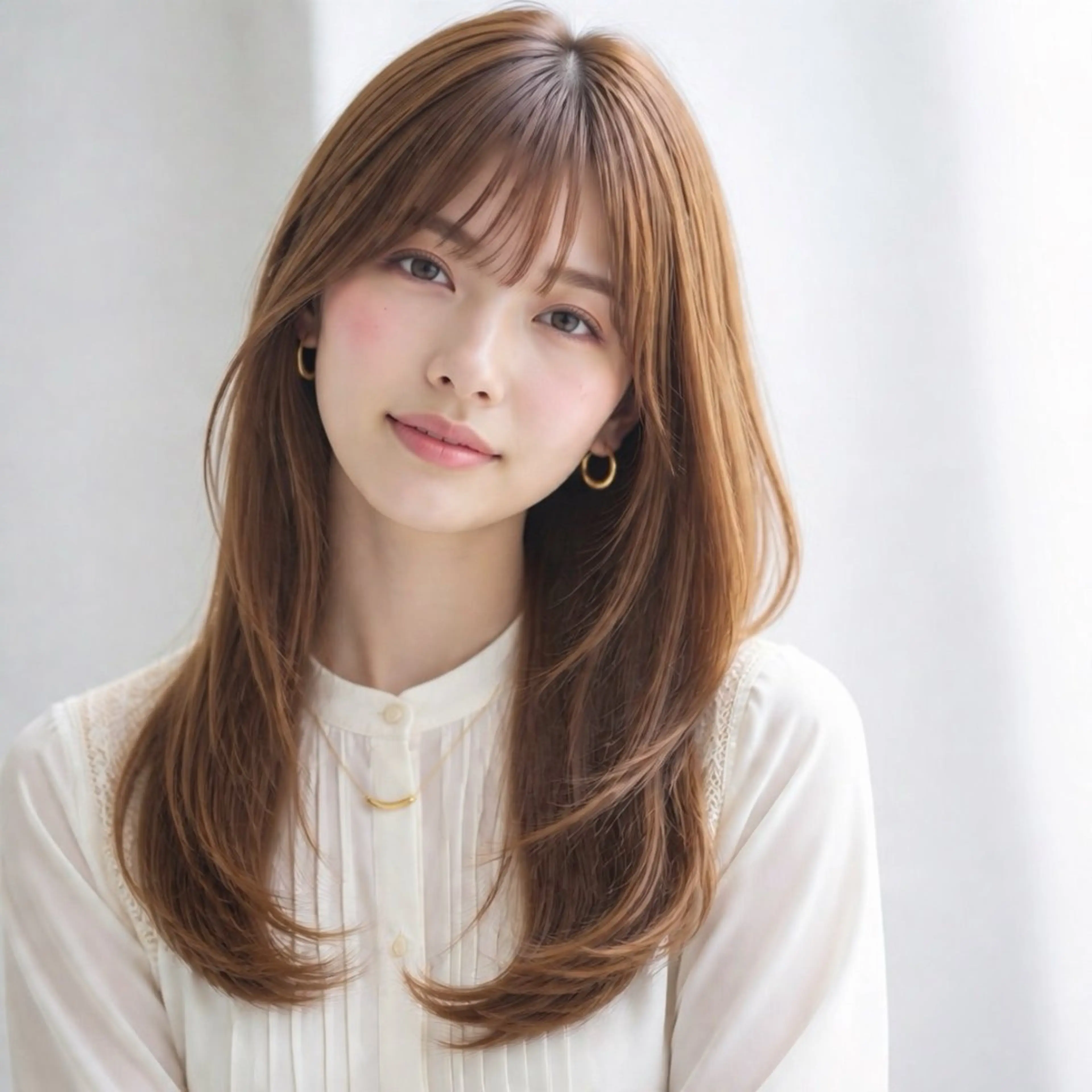 セミロング カラー ベージュカラー ブリーチ 透明感カラー イルミナカラー ブリーチなしカラー カット ヘアカラー トリートメント SALOWIN(サロウィン)広島並木通り所属・田村和範/似合わせ カラー/髪質改善のヘアスタイル