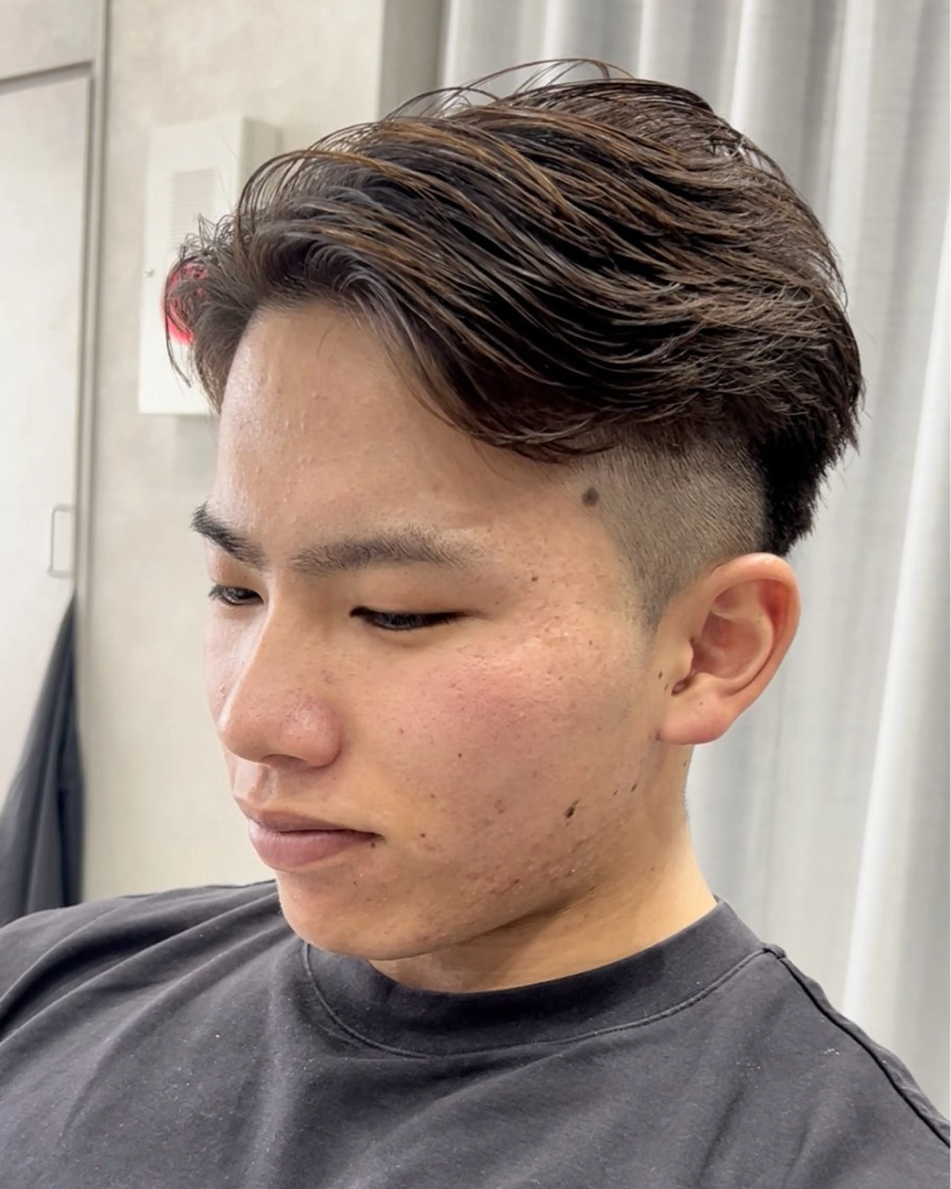 パーマ メンズ カット 縮毛矯正 毛流れ/メンズパーマ kanata/溝の口のヘアスタイル