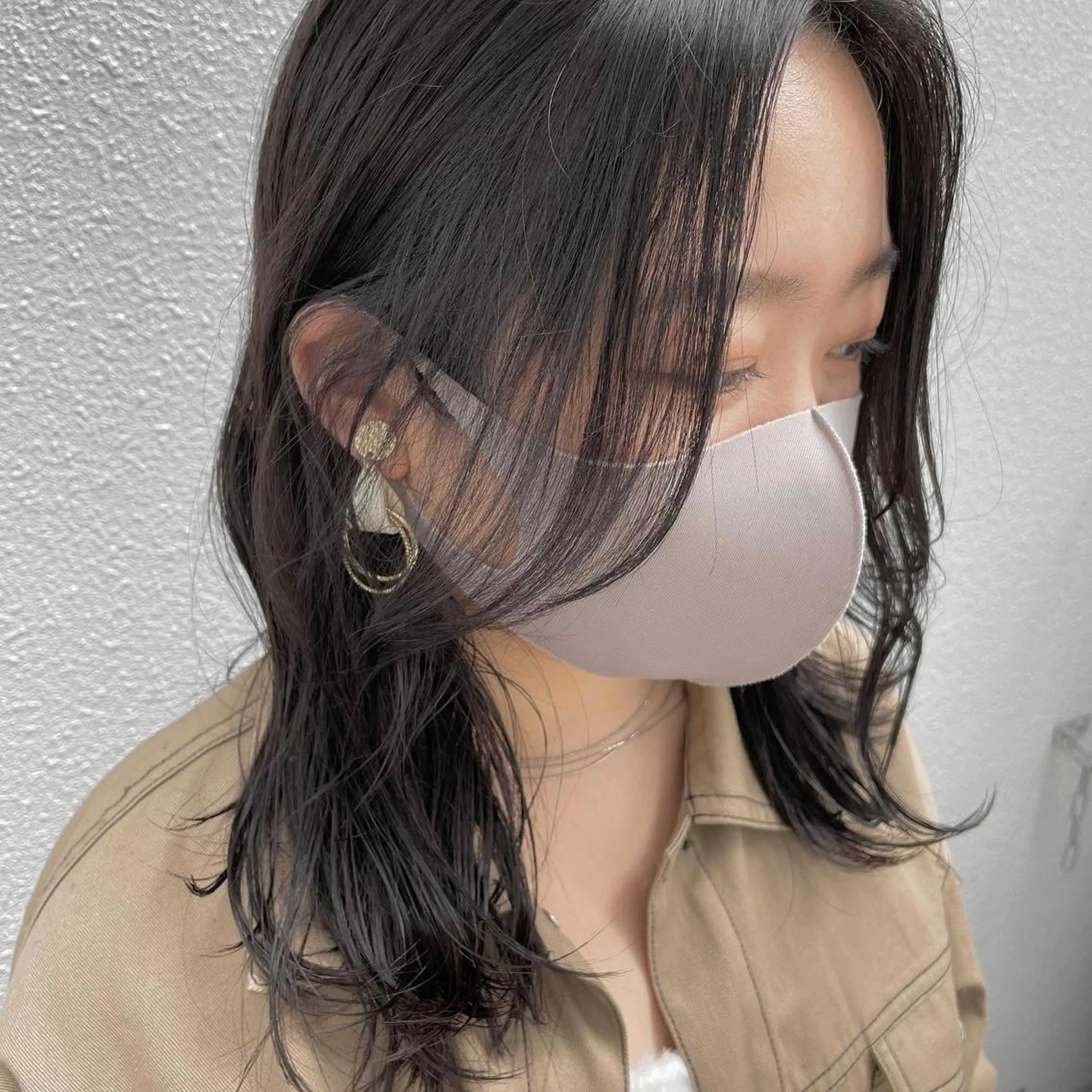 ミディアム 切りっぱなしボブ ショートボブ ミディアムパーマ ミストバング ボブ カット ヘアカラー パーマ トリートメント C’LD hair  produce /シールドヘア所属・モテ髪/ボブ/ショー ト/アダチフウトのヘアスタイル