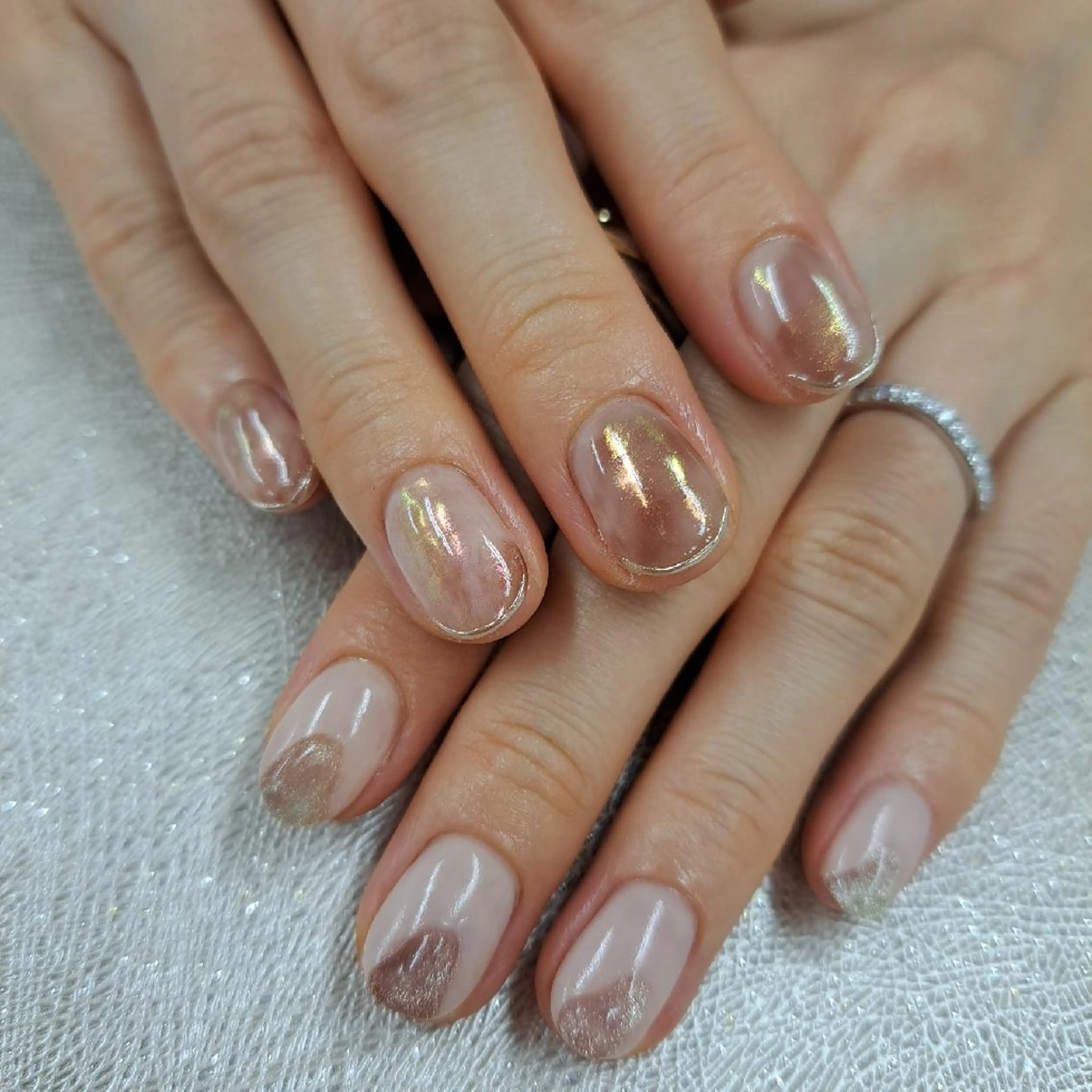 ネイル アートネイル ジェルネイル 持ち込み ニュアンスネイル パラジェル 河野ちえ (雑誌掲載サロン)のネイルデザイン