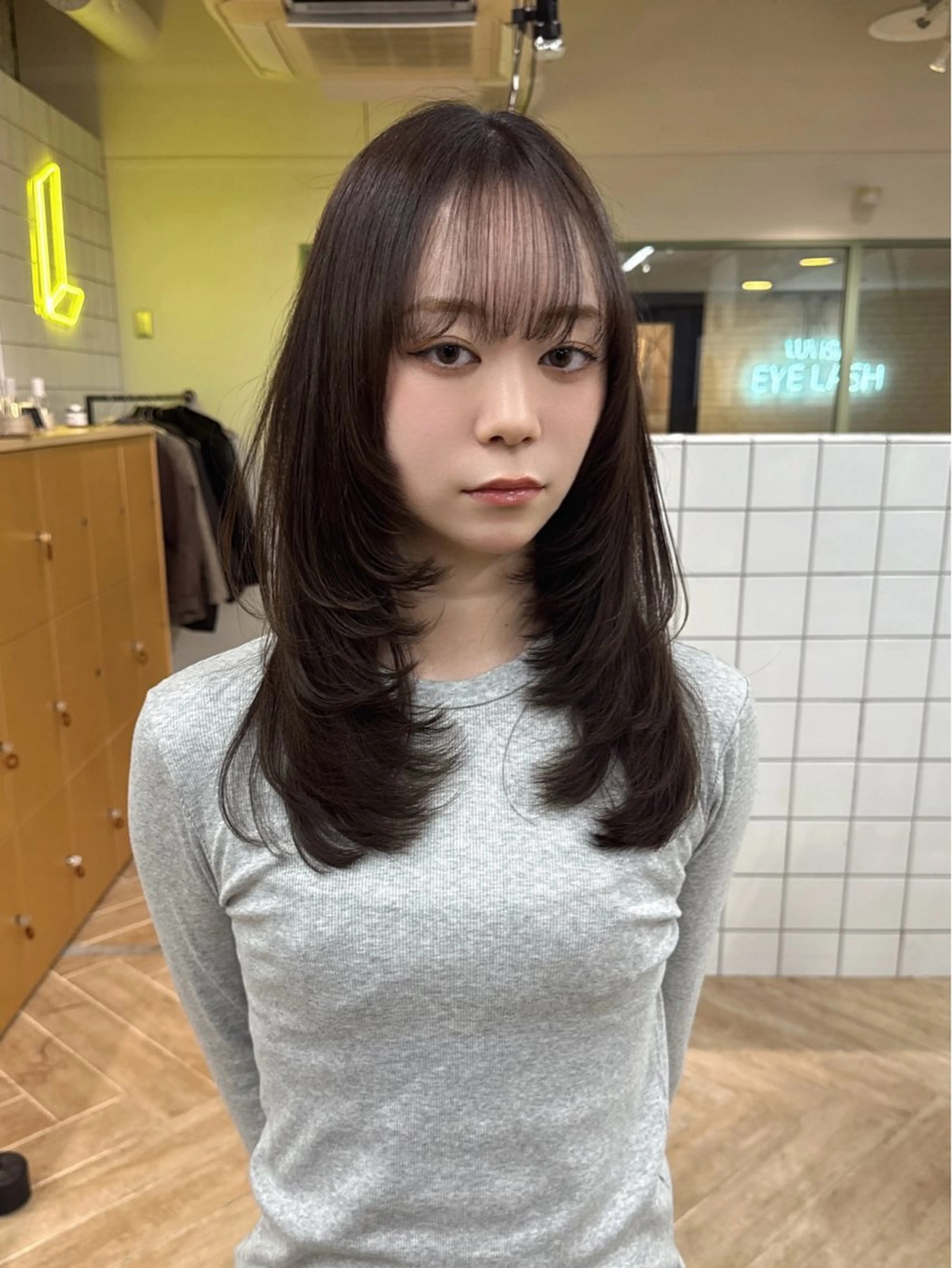 ミディアム カット ヘアカラー トリートメント 新潟/万代/ベージュ ダブルカラー髙橋魁真のヘアスタイル