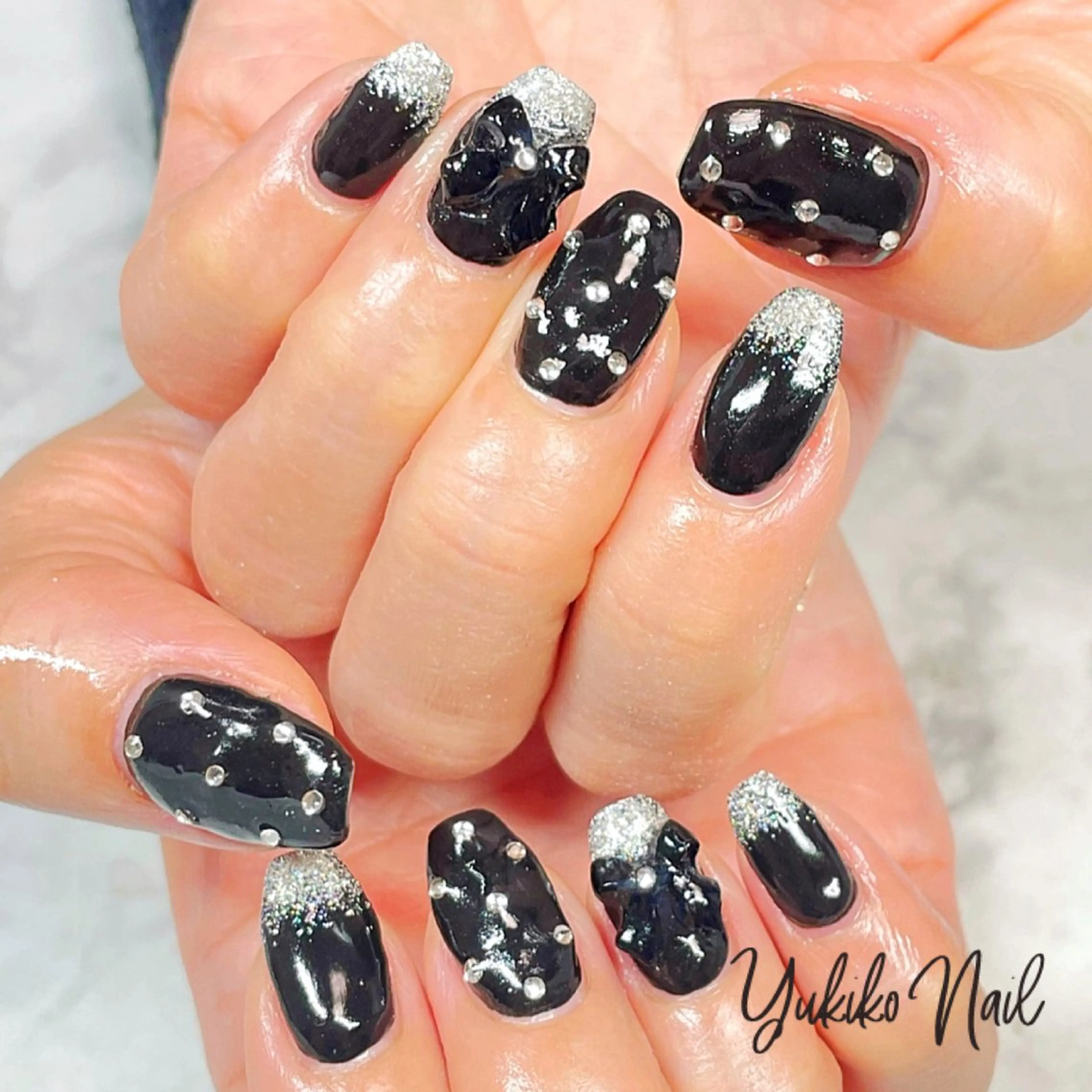 ネイル ガーリー ゴージャス キラキラネイル 韓国ネイル ラメ(グリッター) ハンドネイル ユキコ ネイルのネイルデザイン