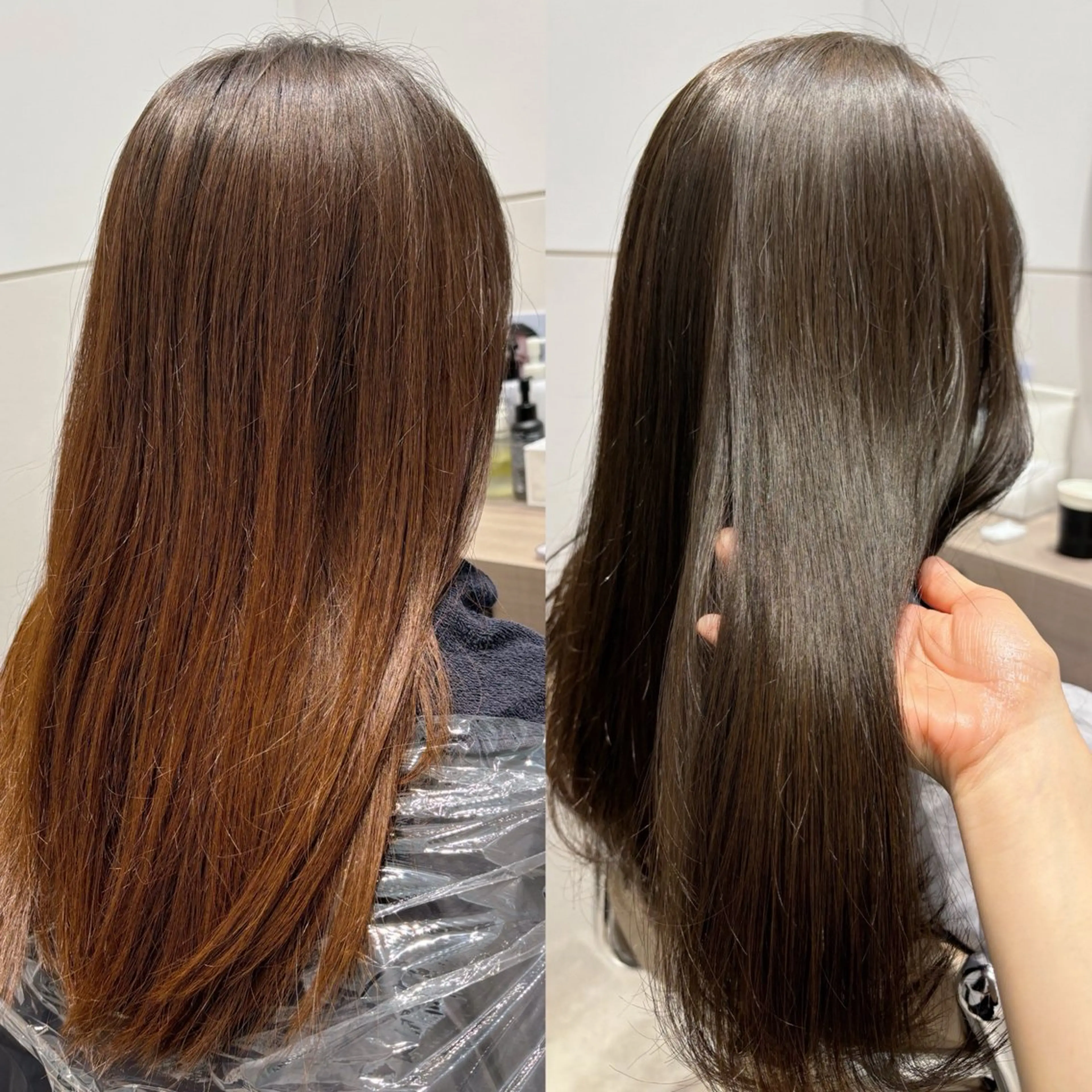 セミロング カラー オレンジ トリートメント SYUK高円寺所属・ベージュ/暖色カラー /ボブ/ミカのヘアスタイル