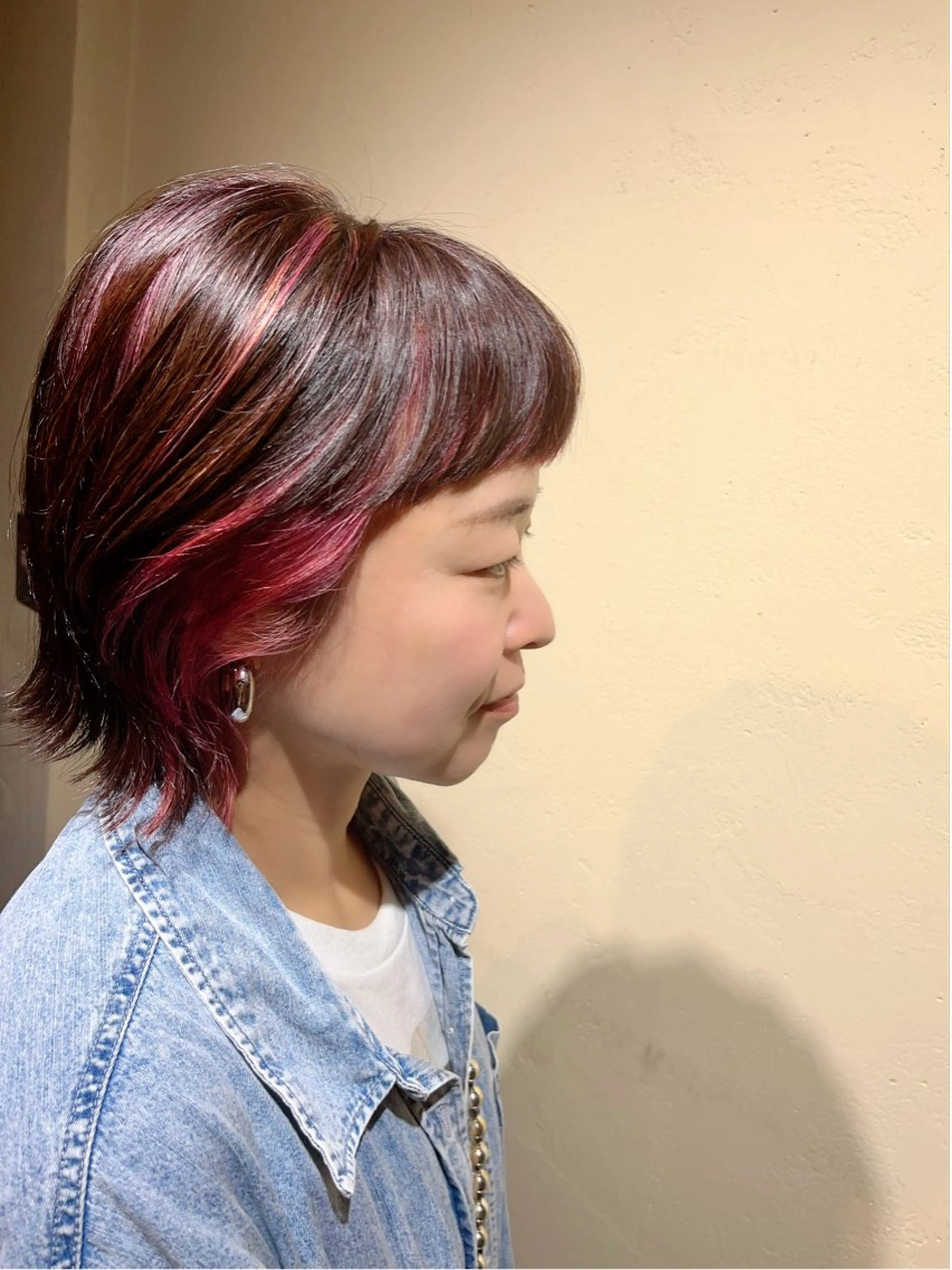 ショート カラー アッシュ ミストバング ハイライトカラー ピンクカラー ハイライト 竹谷 千佳子のエステ・リラクイメージ