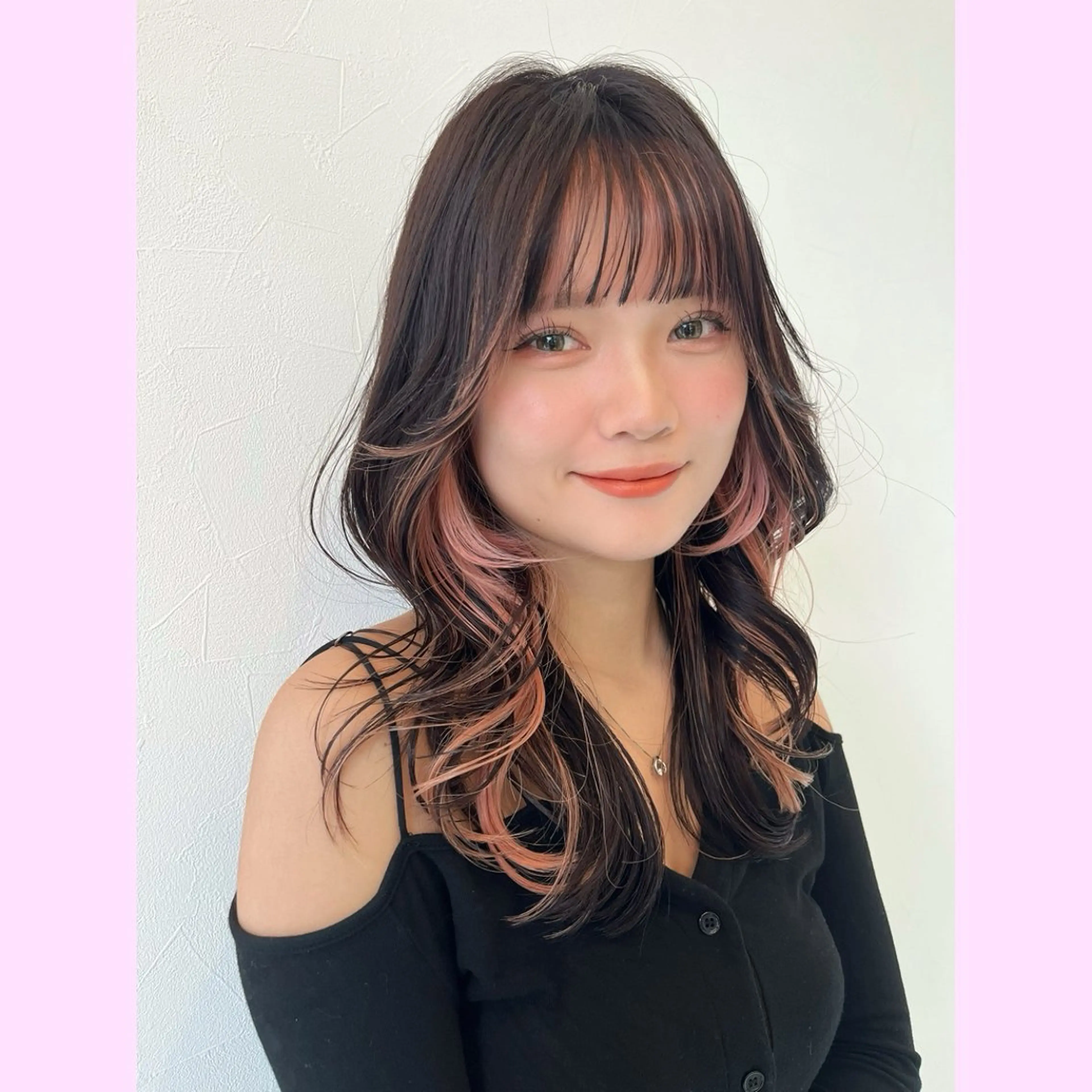 セミロング 岐阜グレージュカラー 韓国ヘアLinaのヘアスタイル