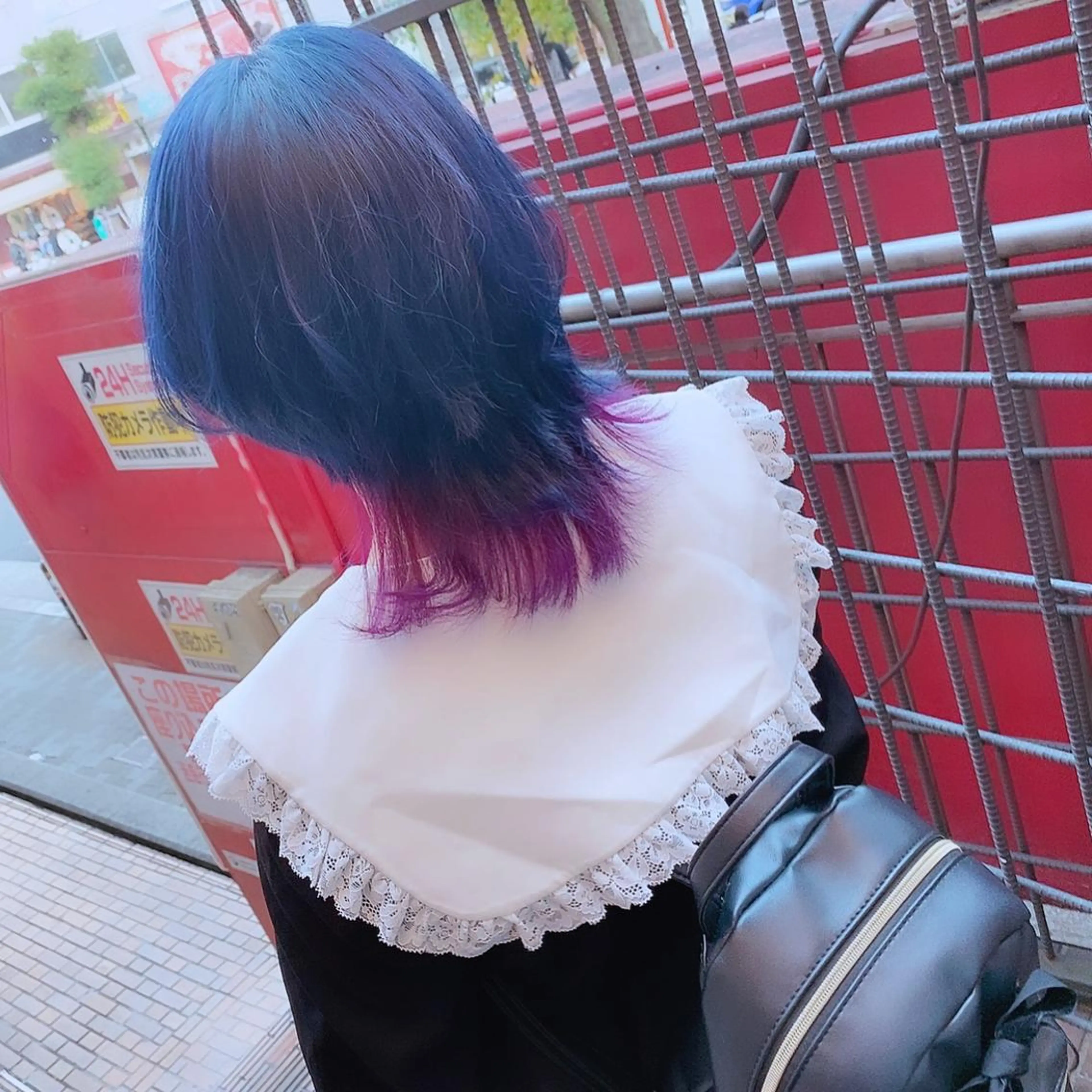 ショート カラー メンズ ブルーカラー パープルカラー 熊谷ウルフ・レイヤー あゆむのヘアスタイル