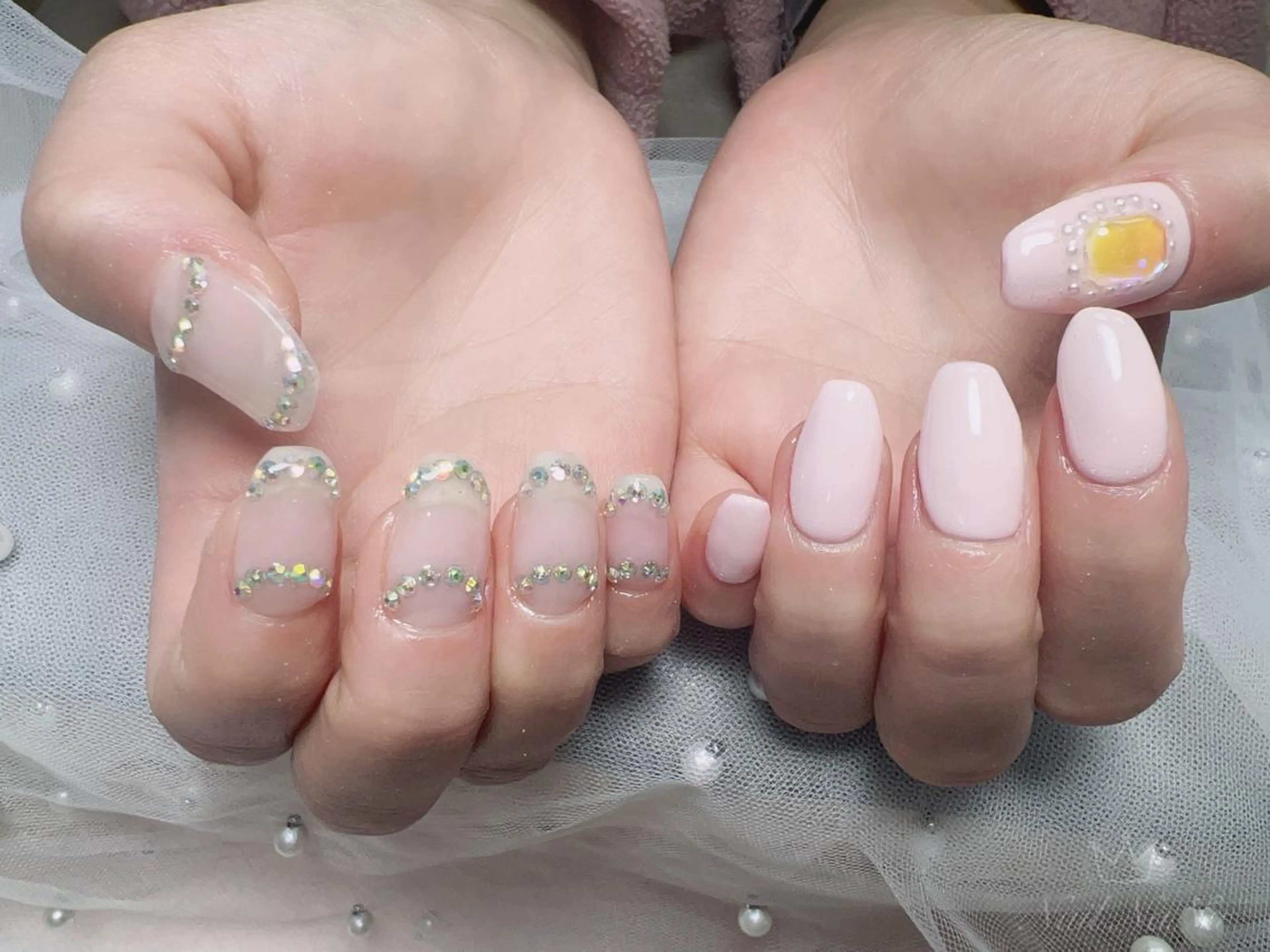 ショート カラー ネイル クリアネイル Nail NaNaのネイルデザイン