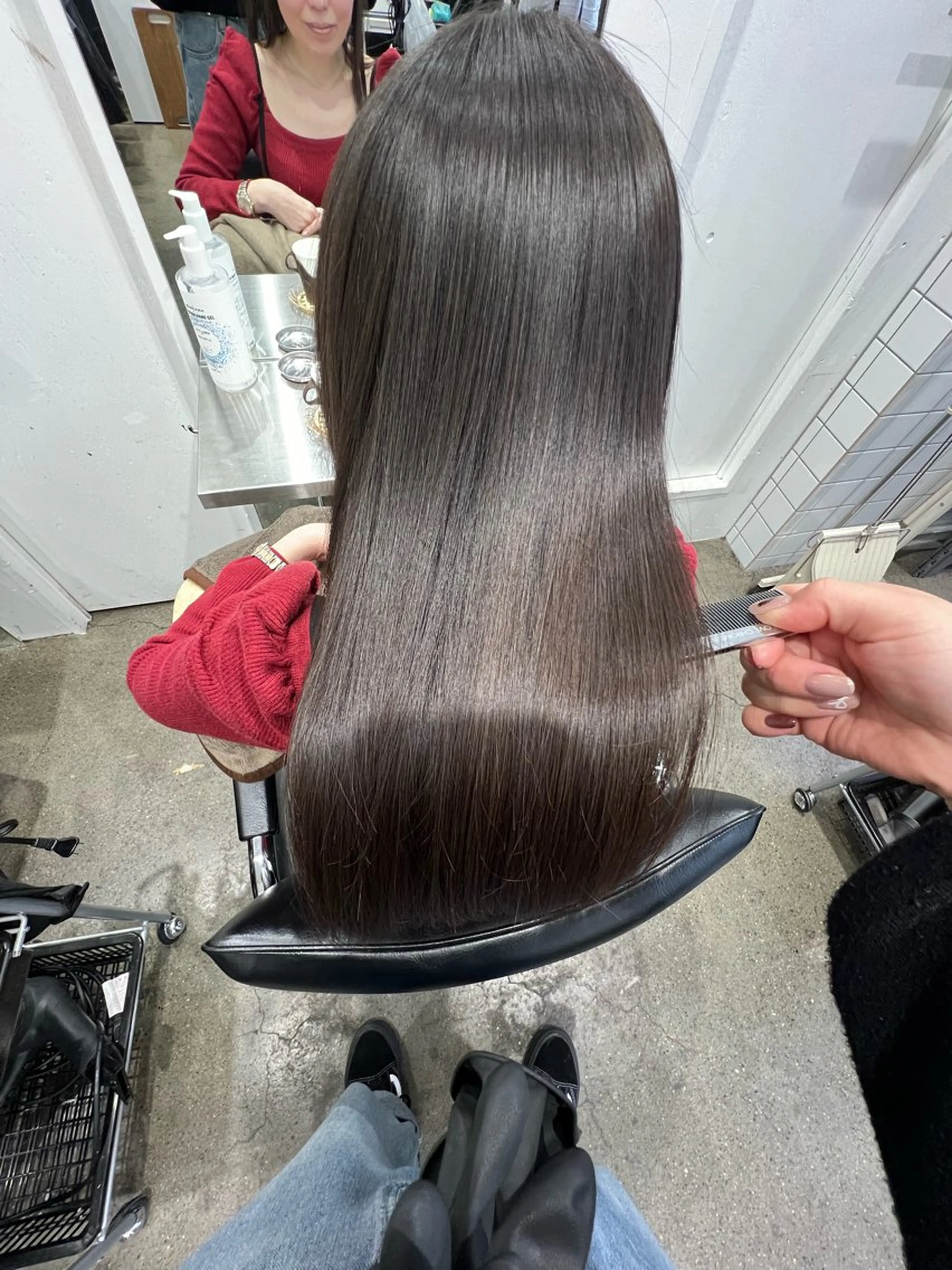 セミロング 髪質改善 トリートメント カット 縮毛矯正 トリートメント ヘッドスパ ヘアセット ✨髪質改善矯正× ブリーチ✨YU-KIのヘアスタイル