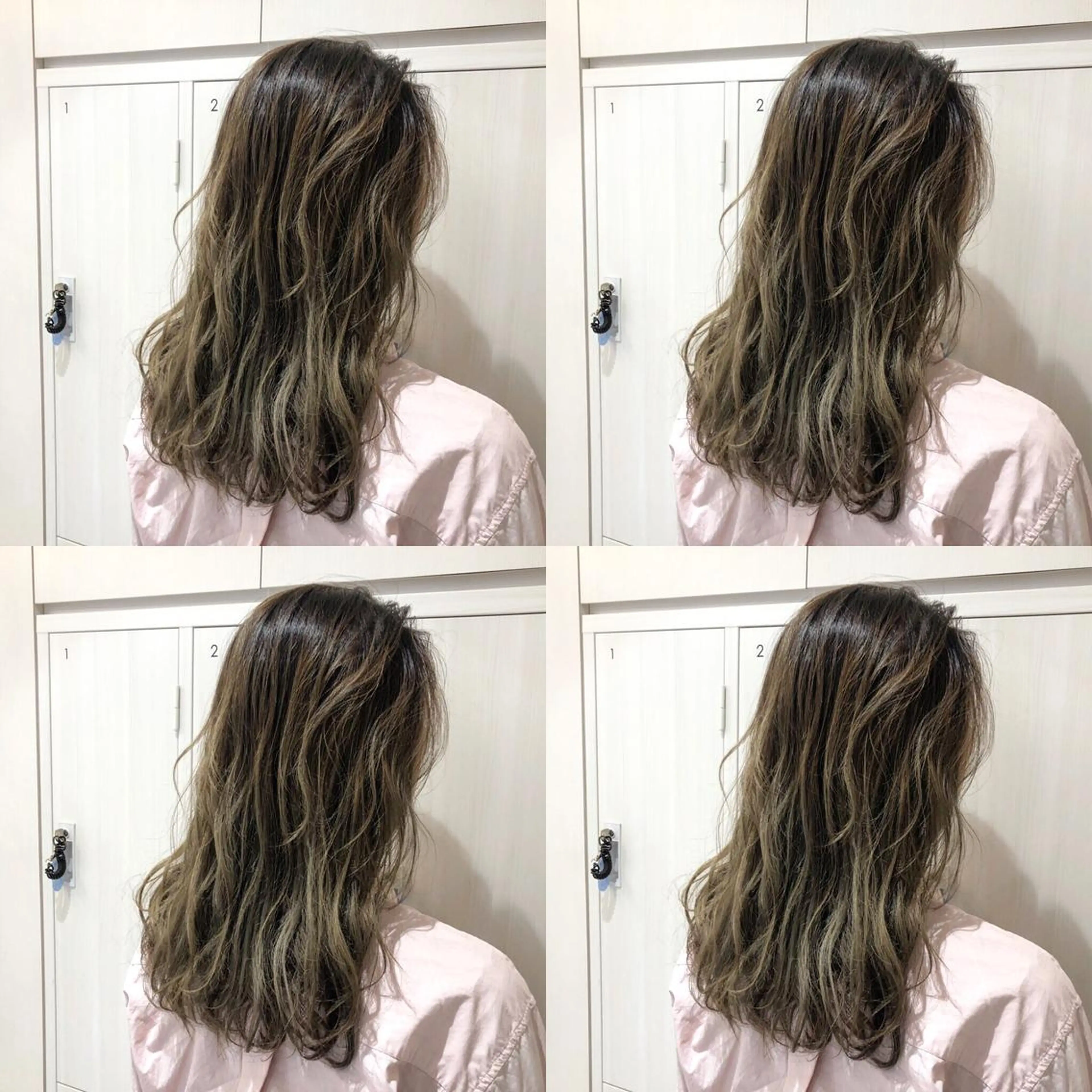 ロング カラー アディクシーカラー アッシュ アッシュグレー アッシュグレージュ バレイヤージュ レイヤー/韓国/ 顔周り/しんやのヘアスタイル