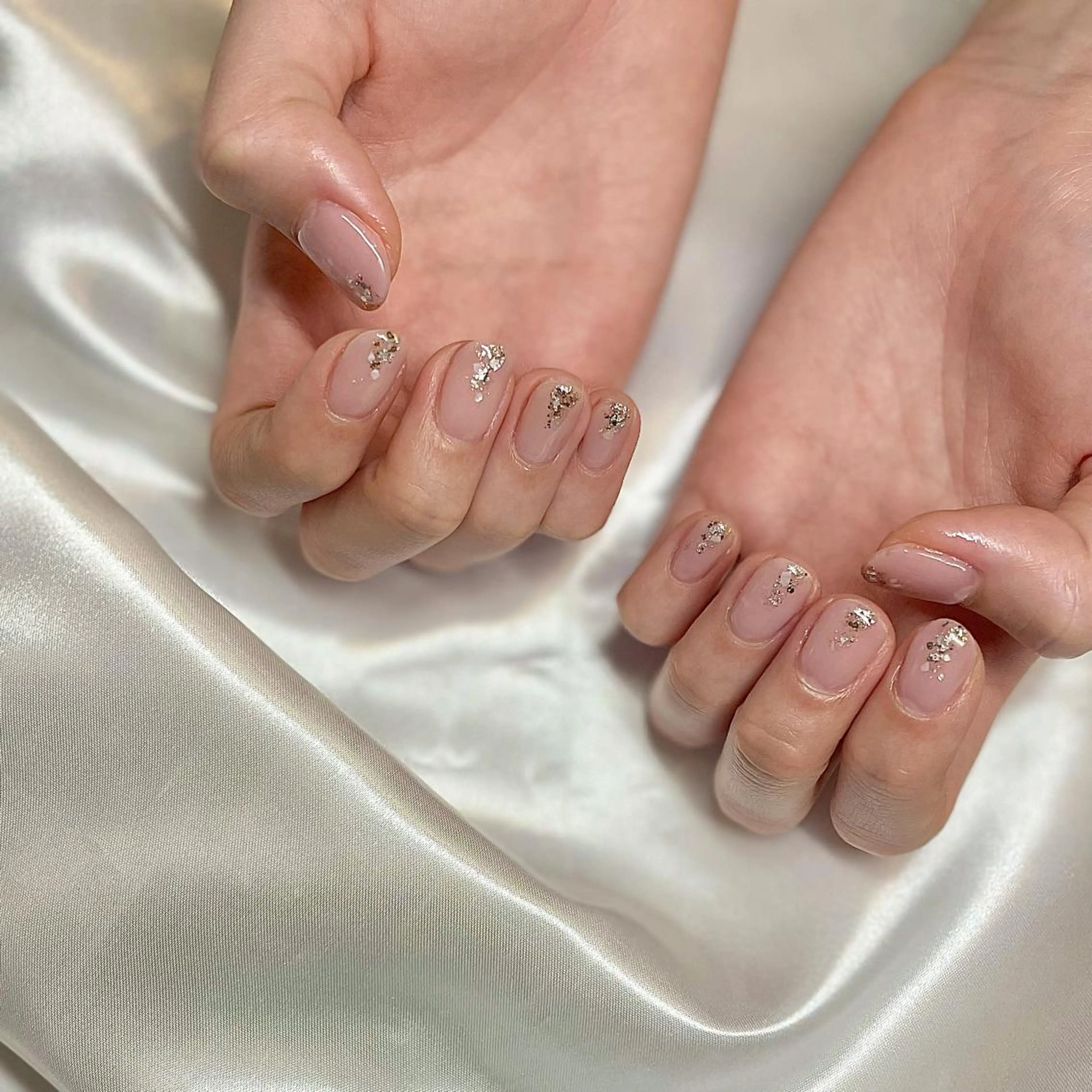 ショート カラー パーマ ヘアアレンジ メンズ キッズ ネイル マツエク・マツパ シルバー シルバー ハンドネイル ハンドケア nail&eye Aoのマツエク・マツパデザイン