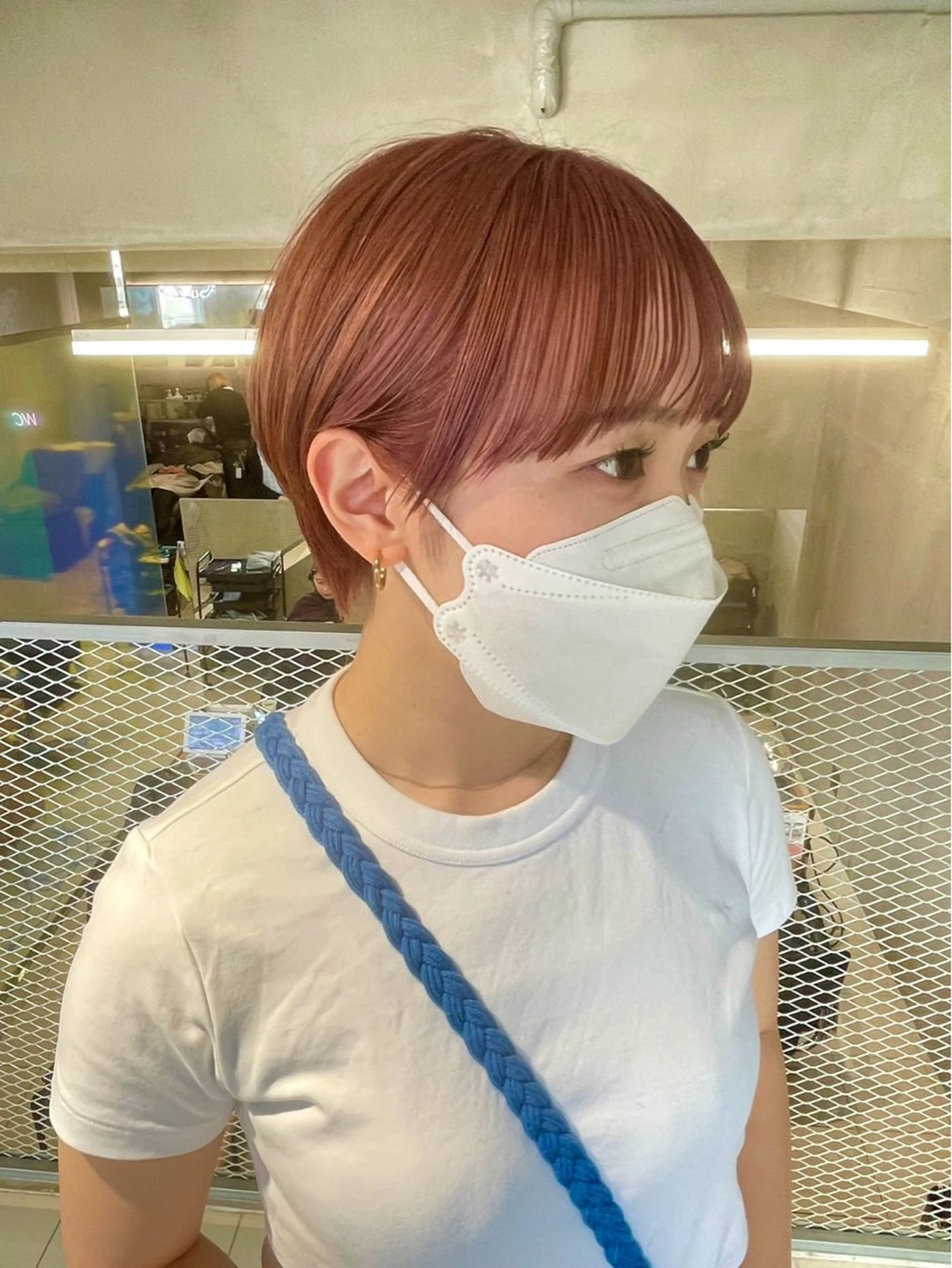 ショート ショートヘア リン🔔ボブ cut ベージュカラー🤎のヘアスタイル