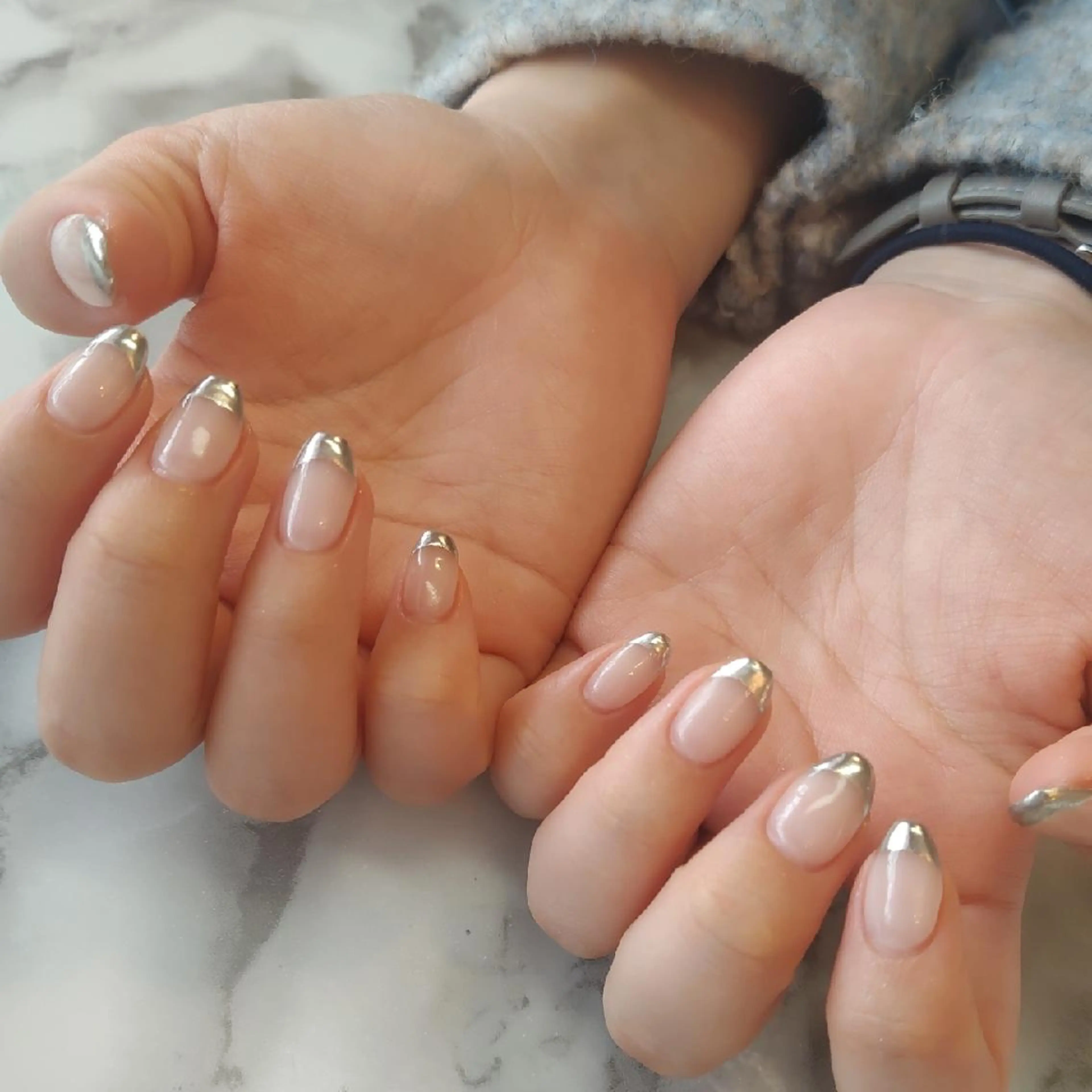 ネイル フレンチネイル ミラーネイル ジェヌインネイル 河内のネイルデザイン