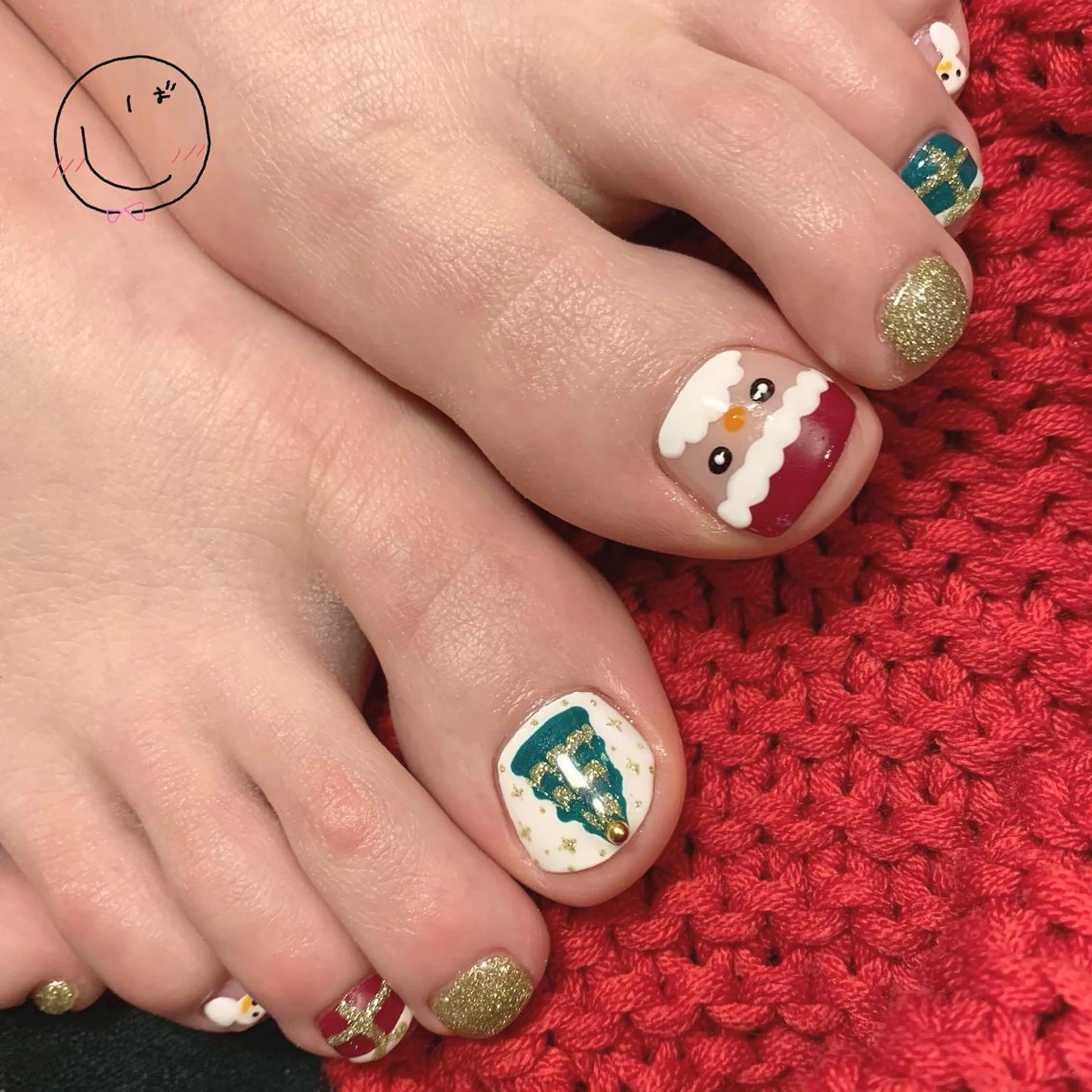 ネイル フットネイル ジェルネイル ニュアンスネイル ぷっくりネイル 冬ネイル chik所属・chik shibaのネイルデザイン