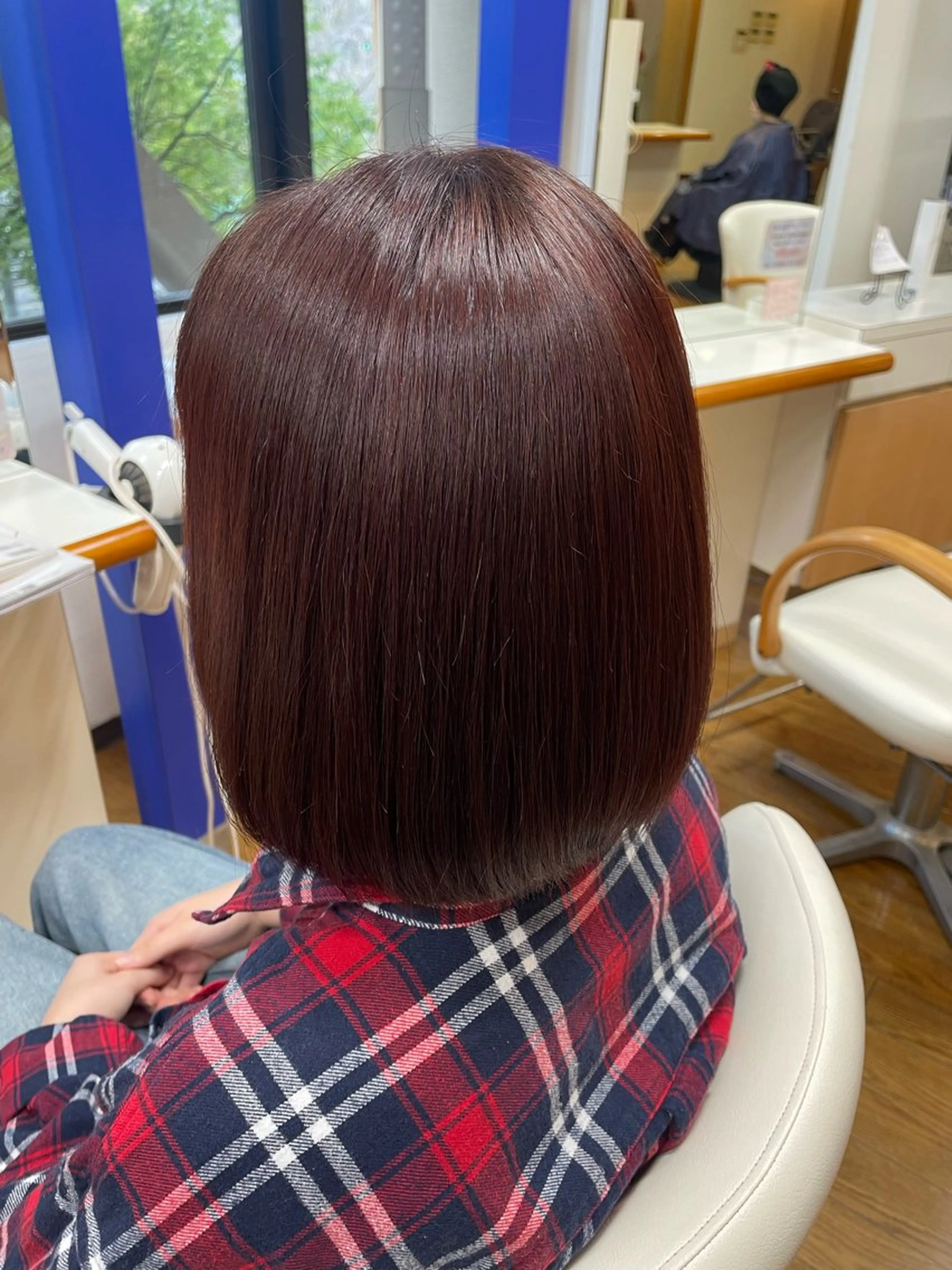 カラー ブラウンカラー レッドカラー 中田 渚のヘアスタイル