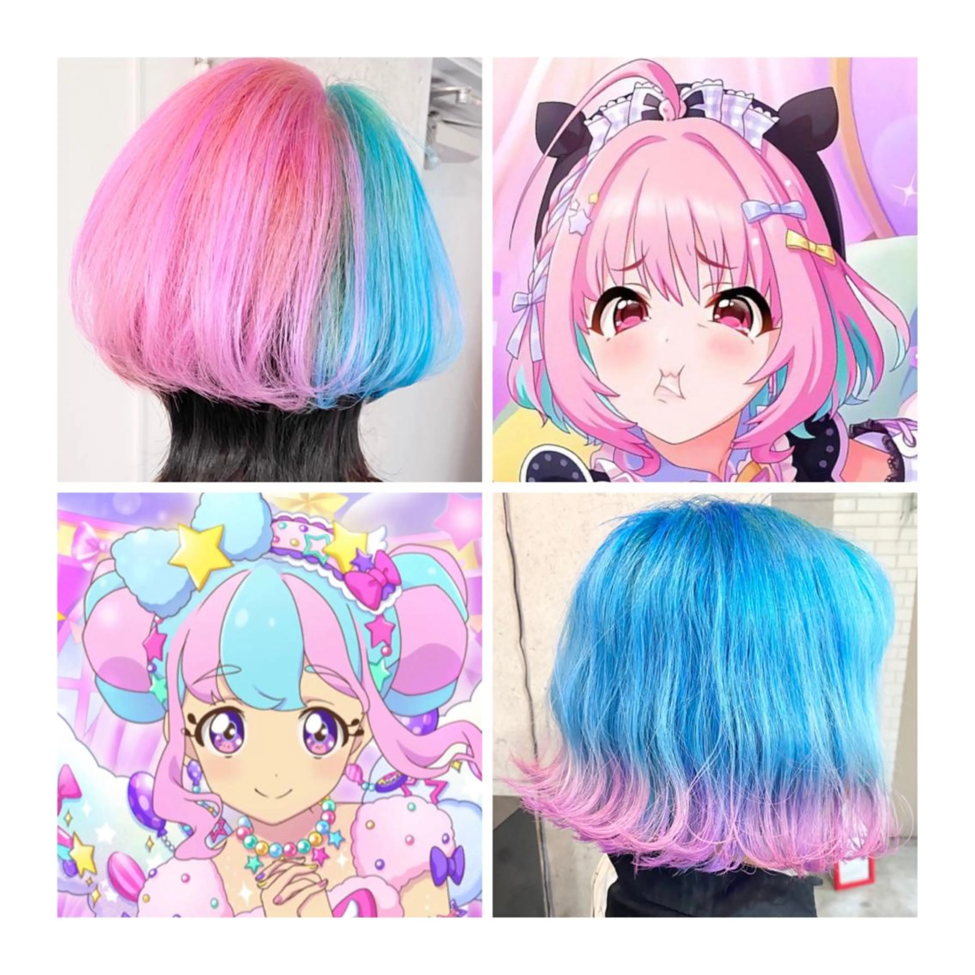 ミディアム カラー ブルーカラー ピンクカラー ヘアカラー GARU-ガル-所属・TSUNO🦖 派手髪/オタク美容師のヘアスタイル