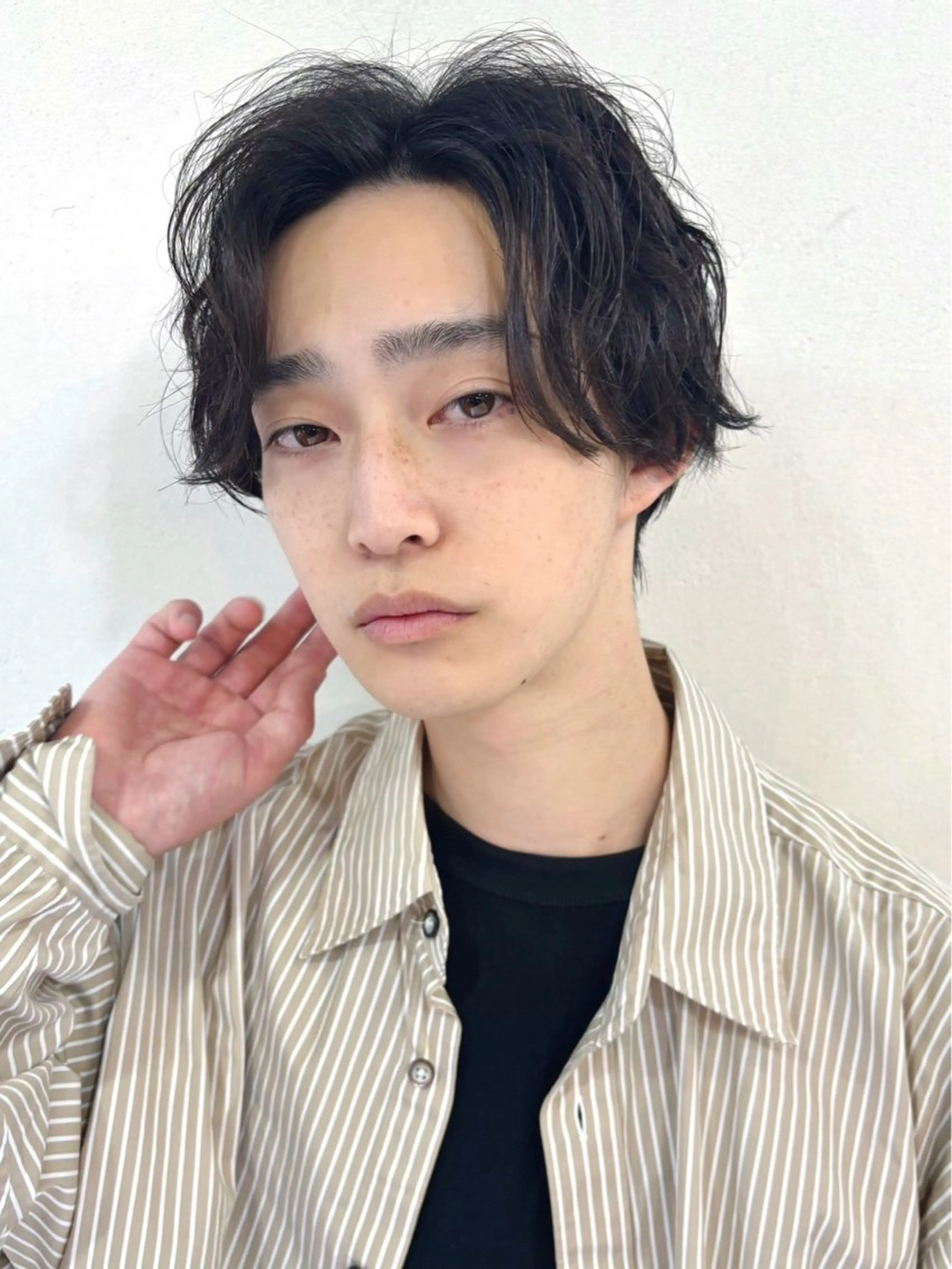 ショート パーマ メンズ 韓国ヘア 🎀華澄のヘアスタイル