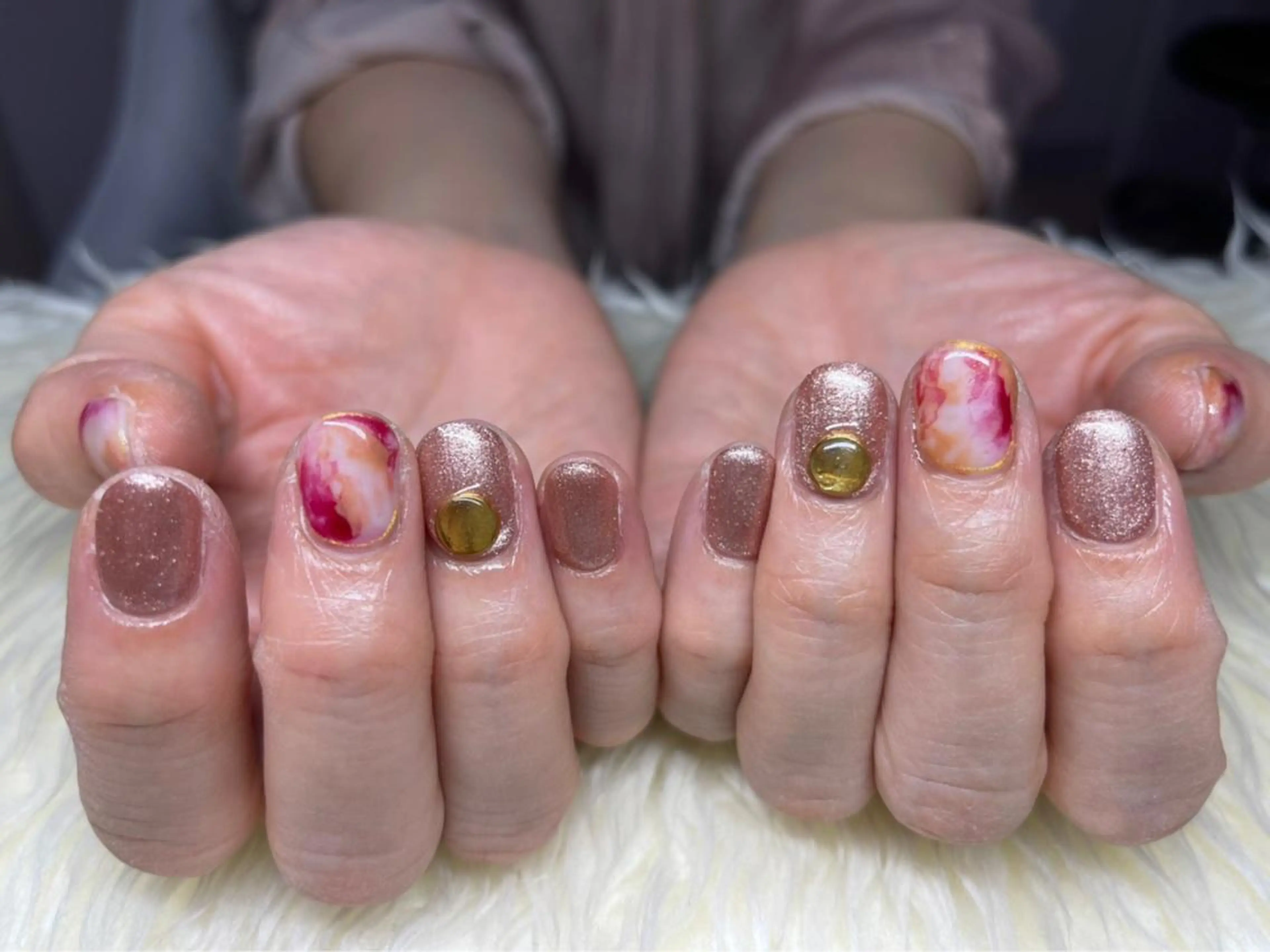 ネイル 長さ出し ジェルネイル 韓国ネイル マグネットネイル 持ち込み ハンドネイル Nail&eye Belire 新宿のネイルデザイン