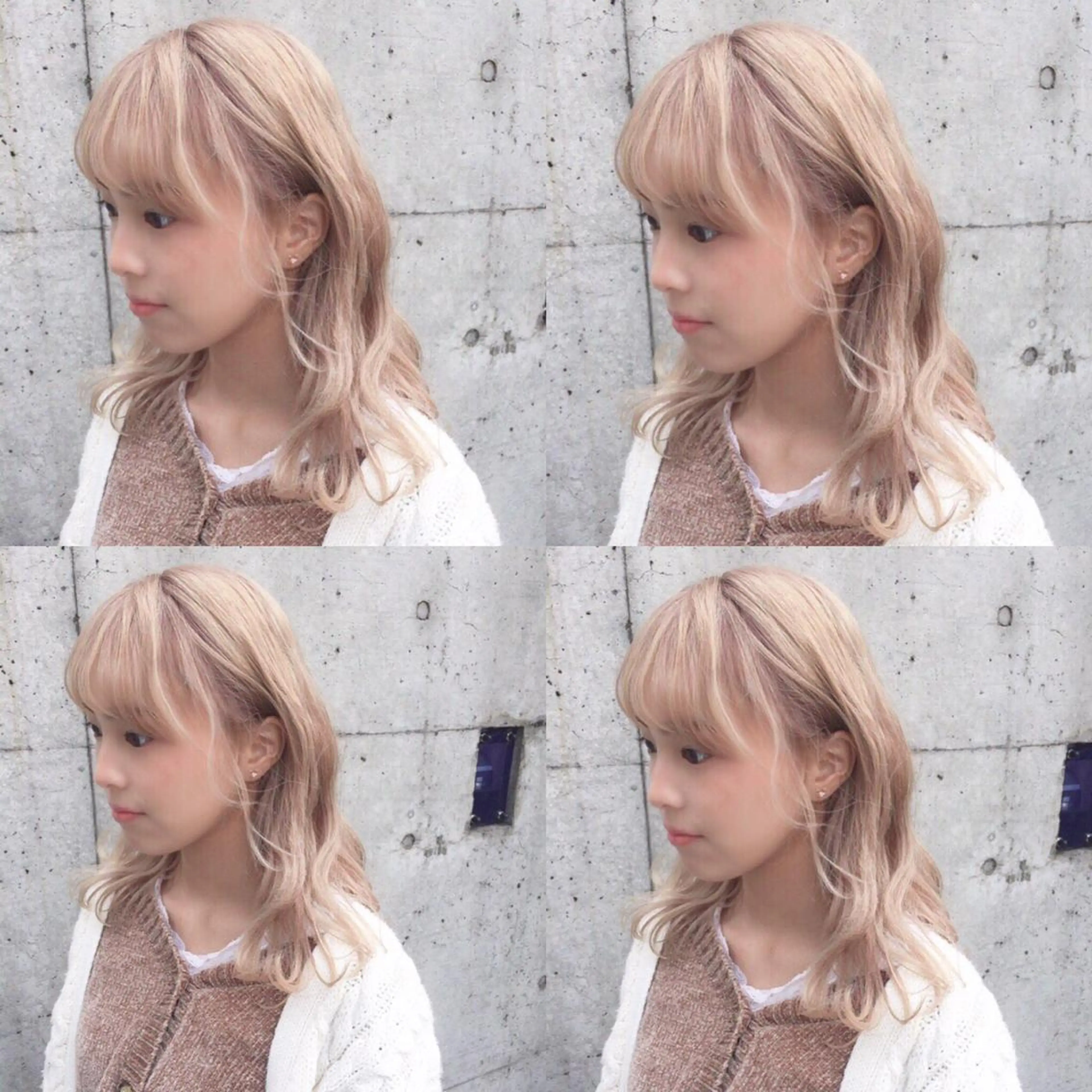 セミロング カラー 韓国レイヤーカット/ 儚げカラーチナツのヘアスタイル