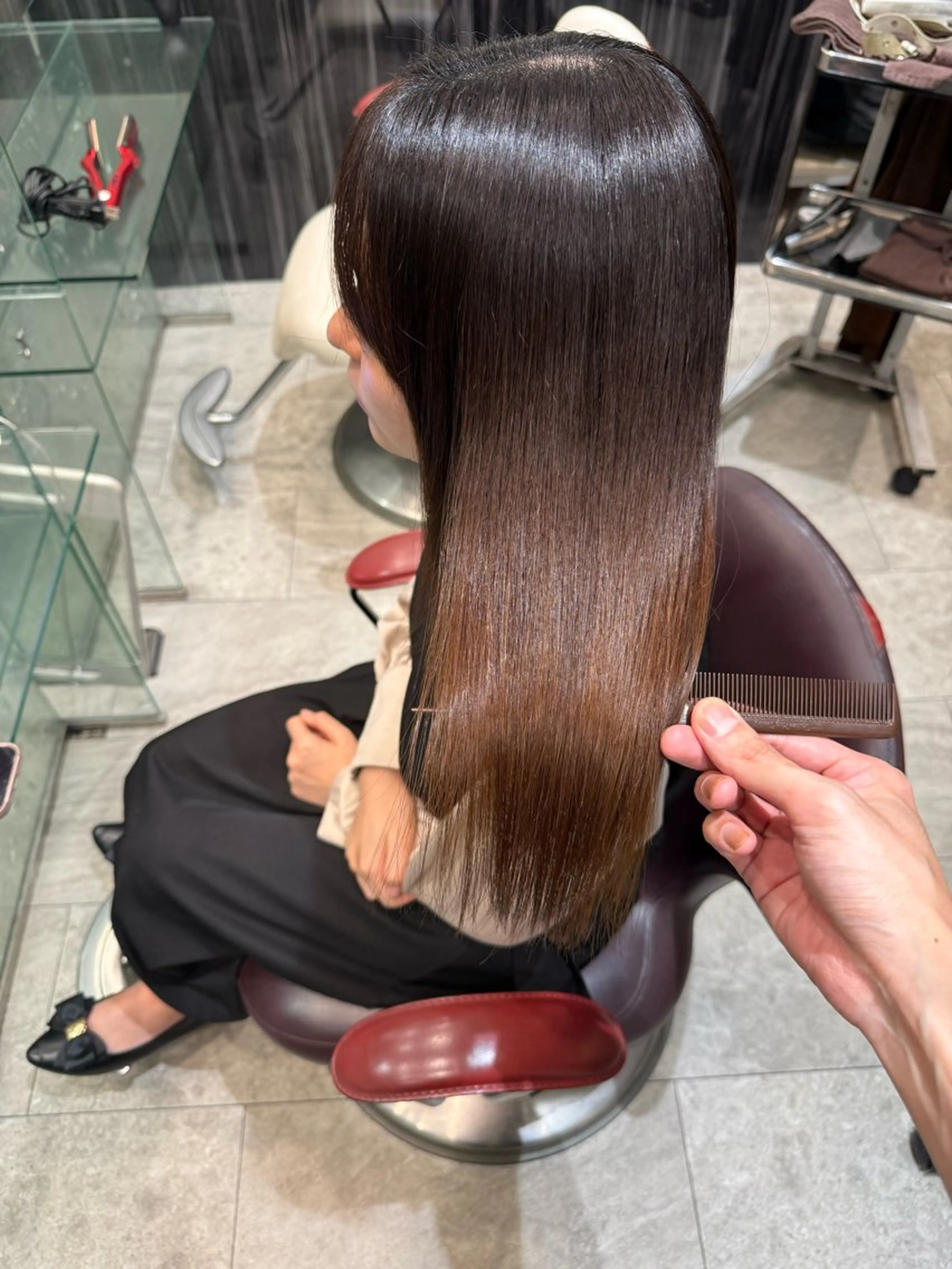 セミロング カット 縮毛矯正 トリートメント ヘアセット ✨上村 潤平✨メンズヘア✨のヘアスタイル