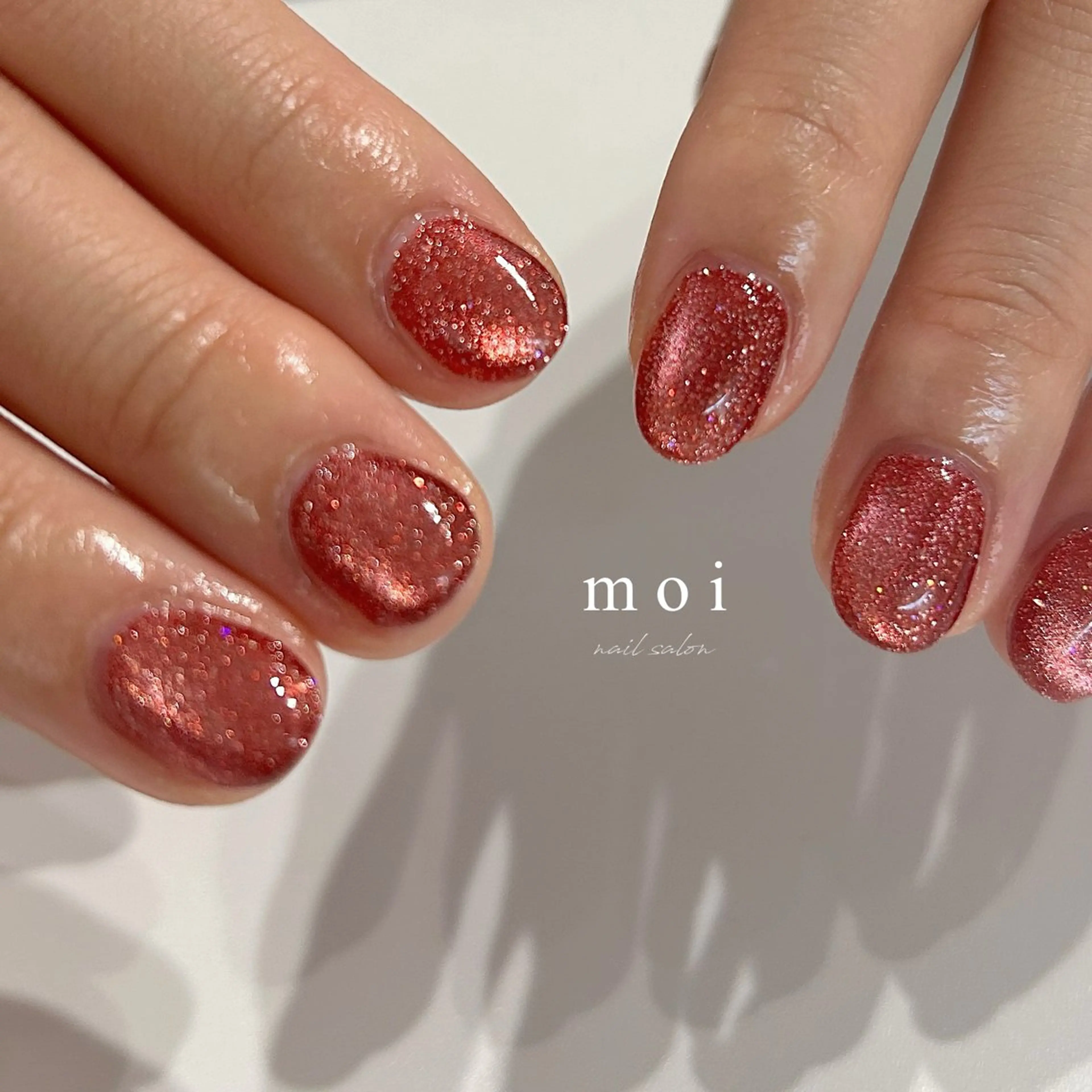 ネイル フラッシュネイル フラッシュマグ マグネットネイル 赤色 nail salon moiのネイルデザイン