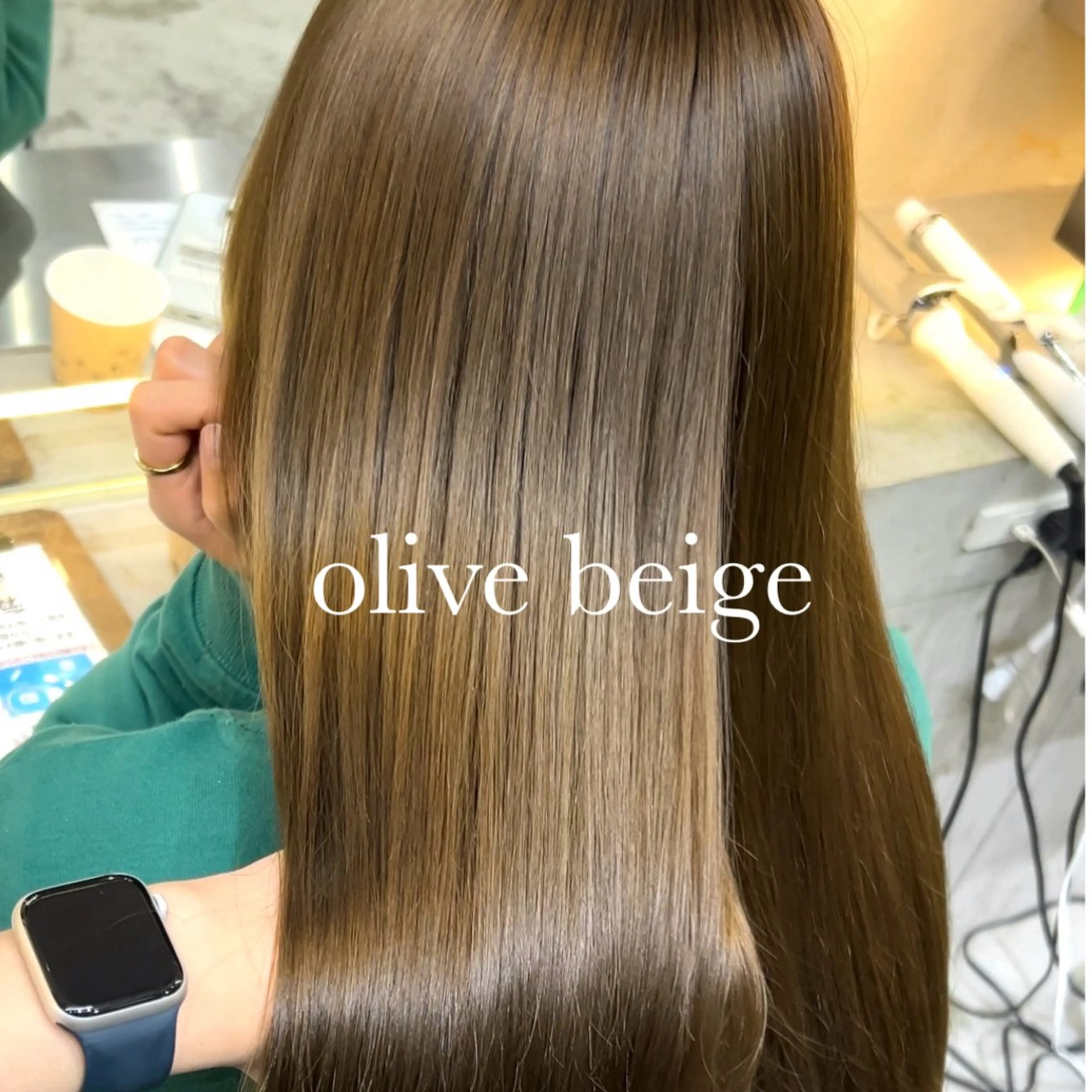 ロング カラー ベージュカラー 透明感カラー オリーブベージュ ボブ/くびれボブ/ 髪質改善/Ru-kaのヘアスタイル