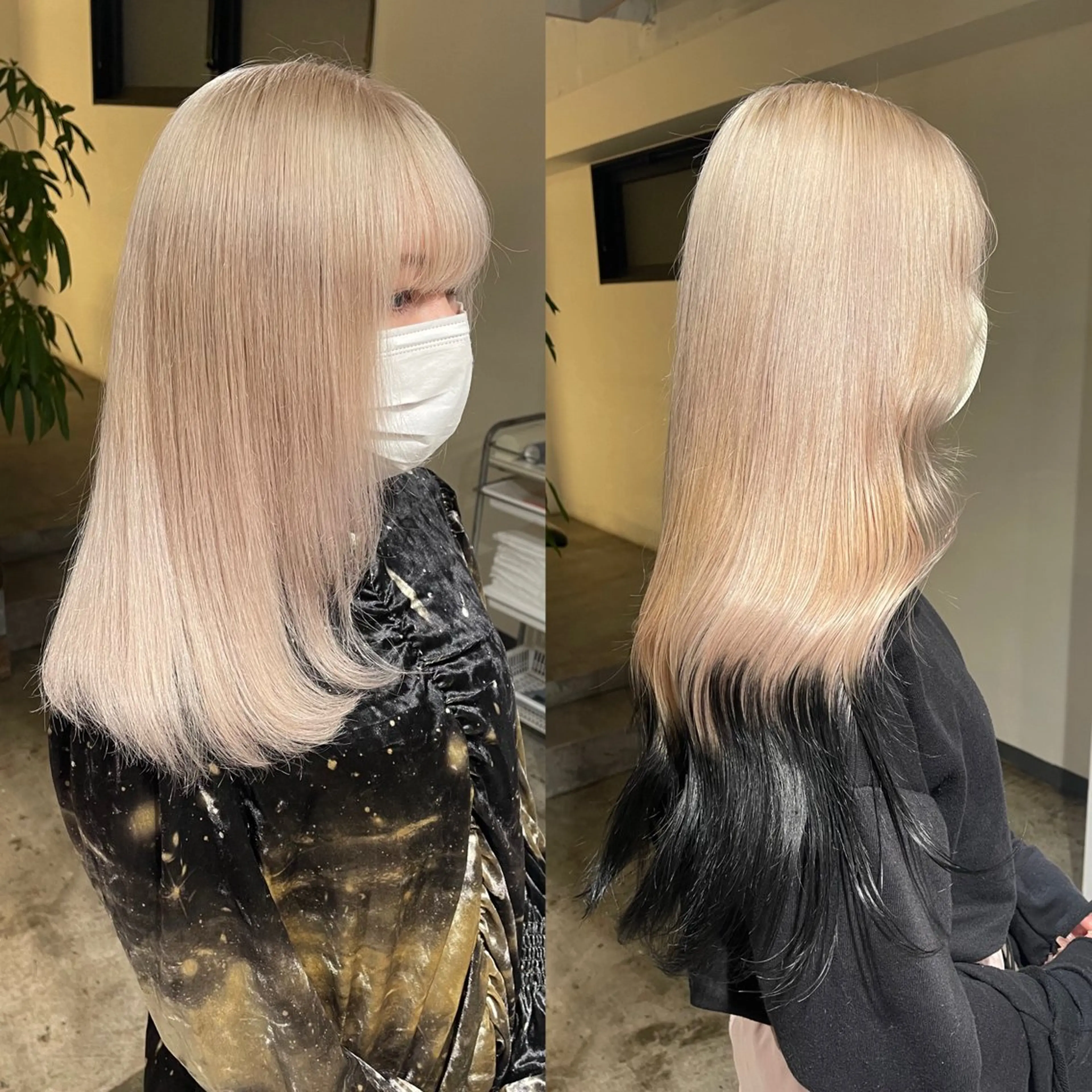 🤍ホワイトカラーしたい方はこちら🤍毛髪強度UP‼️前処理剤付💛ケアブリーチ2回+カラー💛無料トリートメント付💛の写真